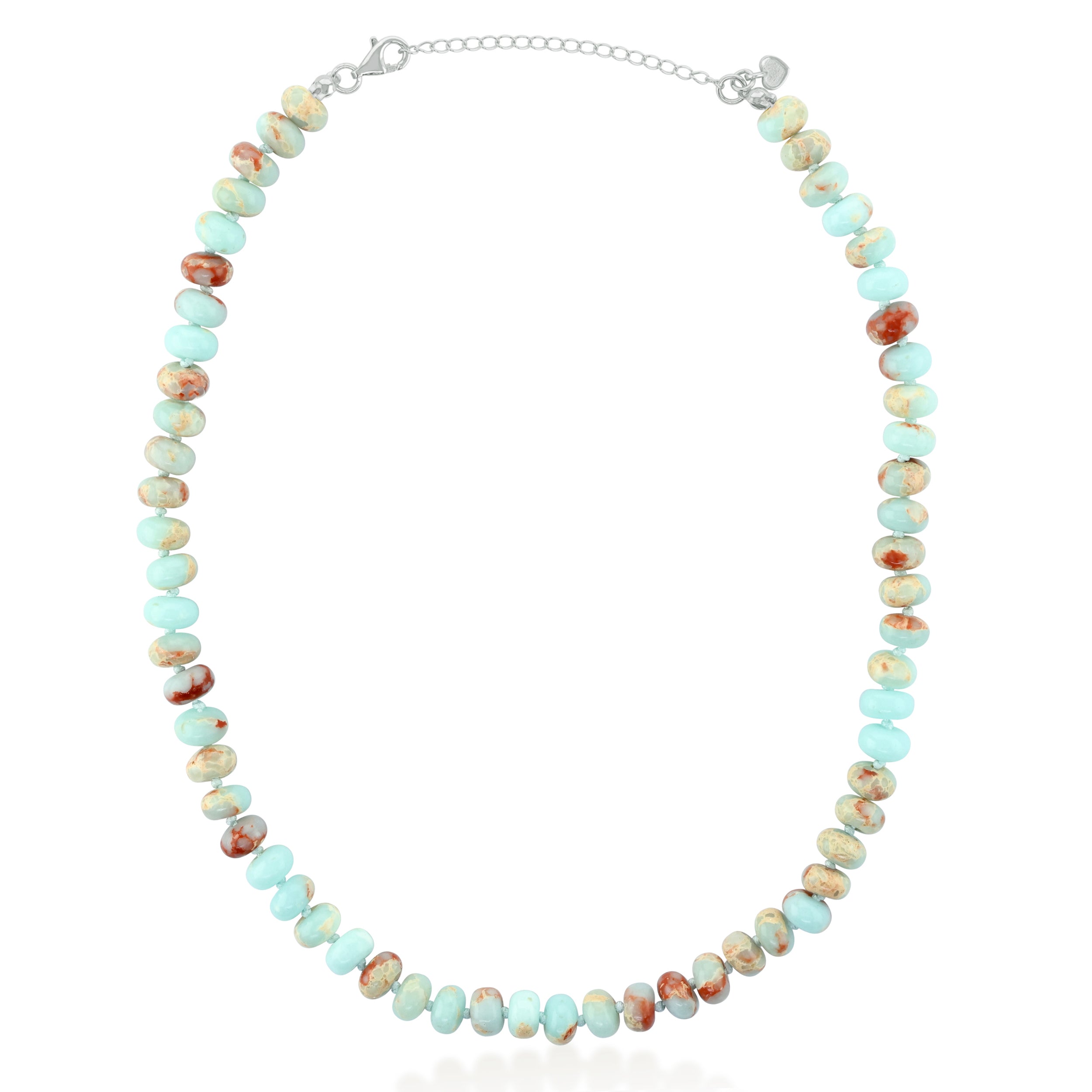 Silver Ocean Sea Foam Beaded Necklace