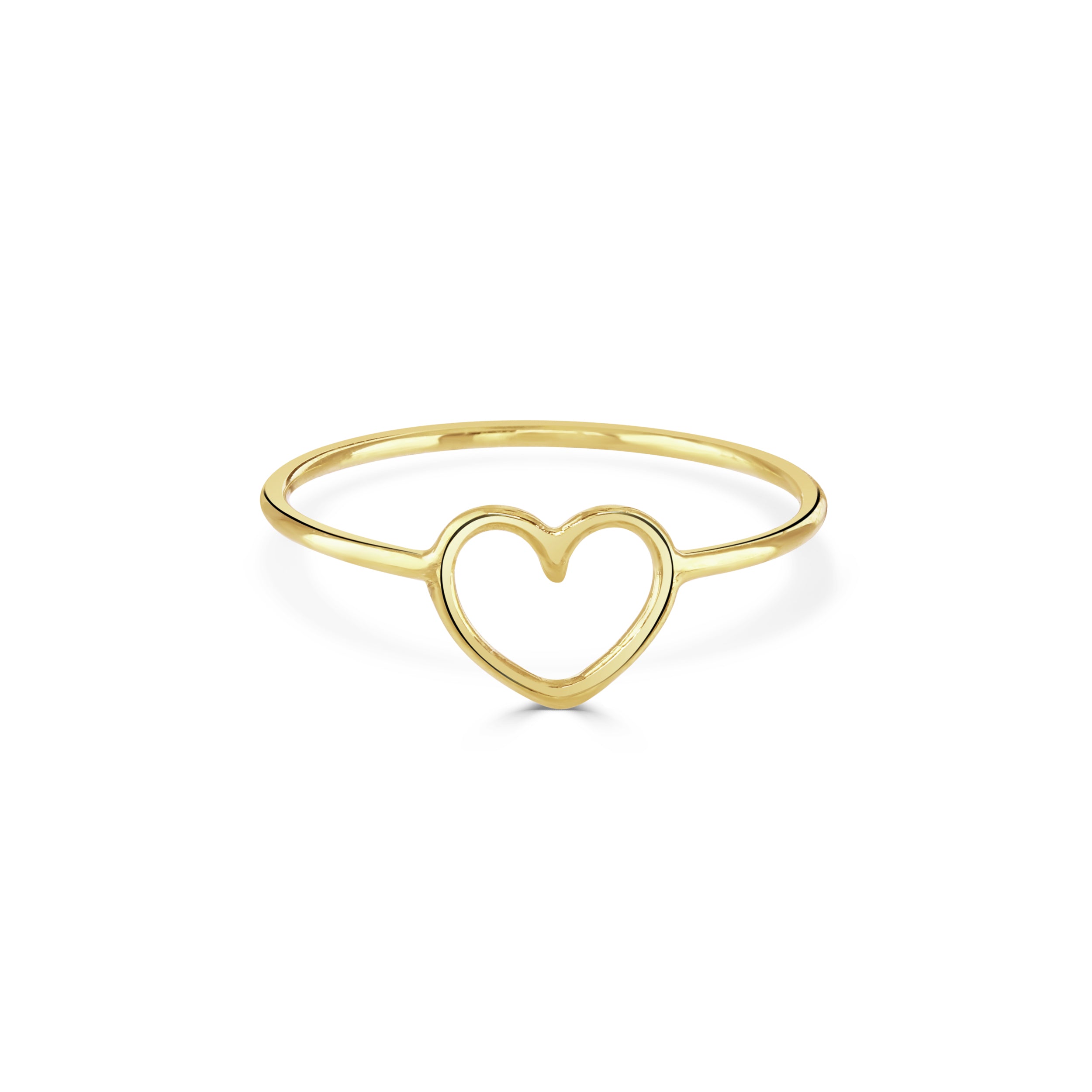 Solid Yellow Gold Tiny Heart Ring