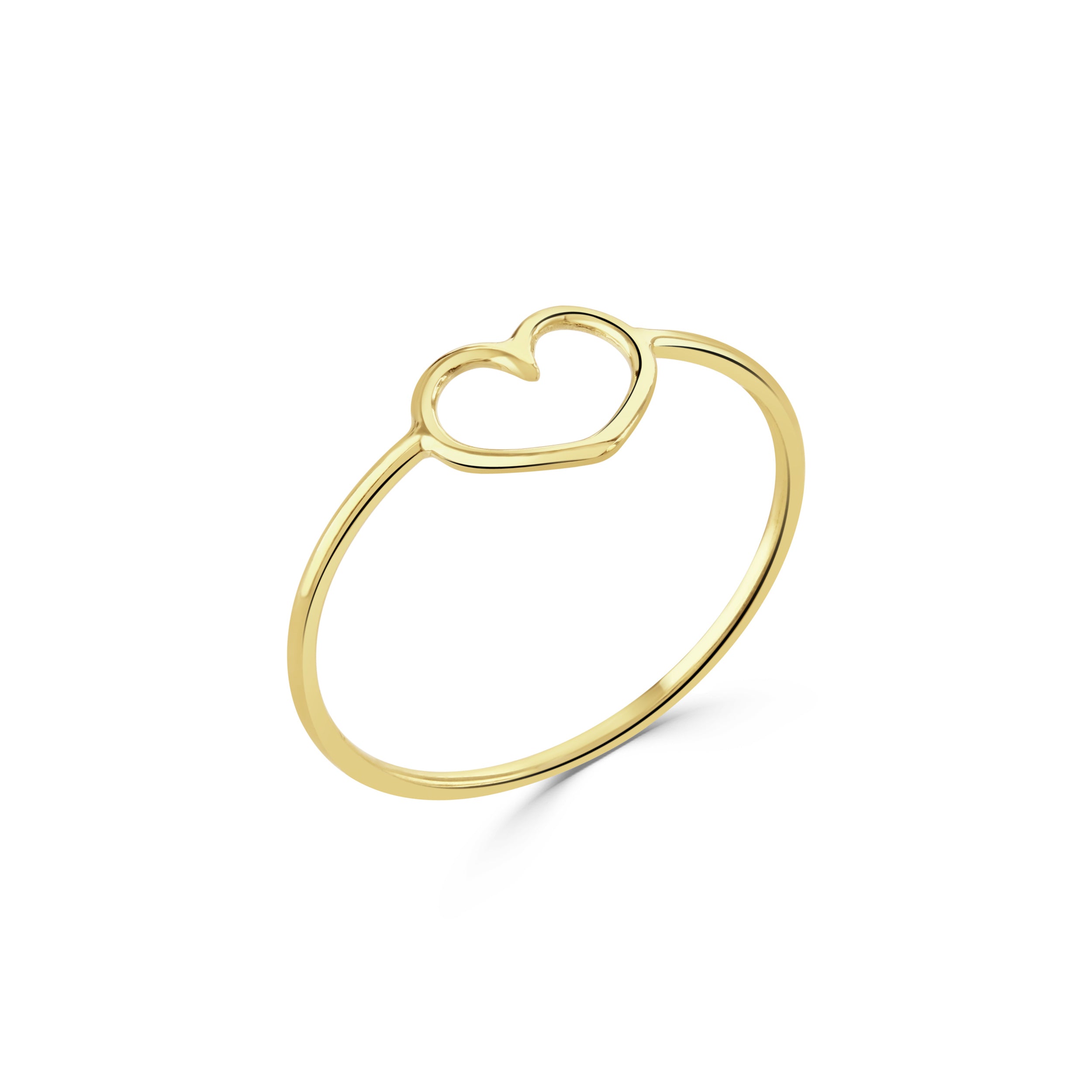Solid Yellow Gold Tiny Heart Ring