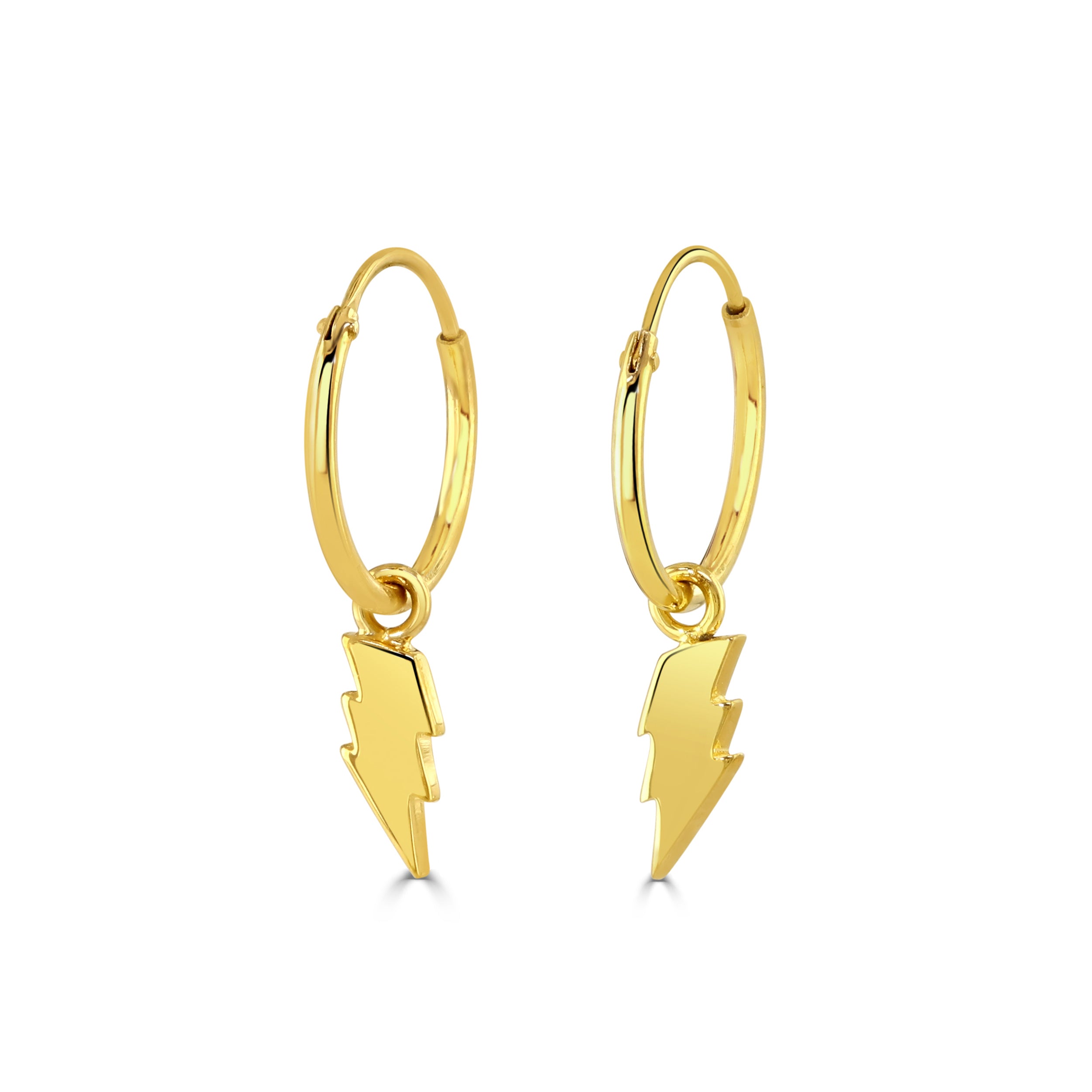 Gold Lightning Hoop Earrings