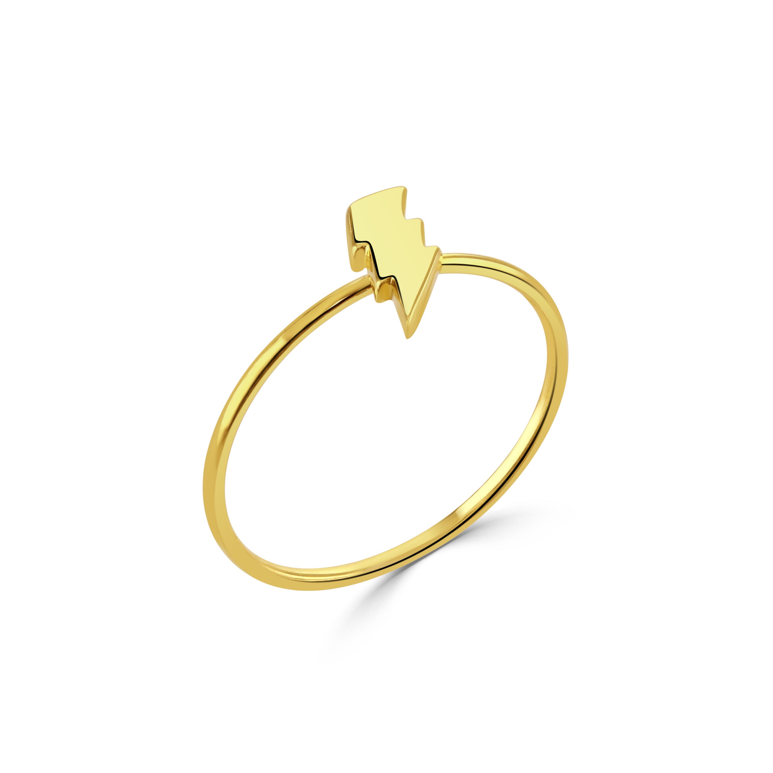 Gold Lightning Stacking Ring