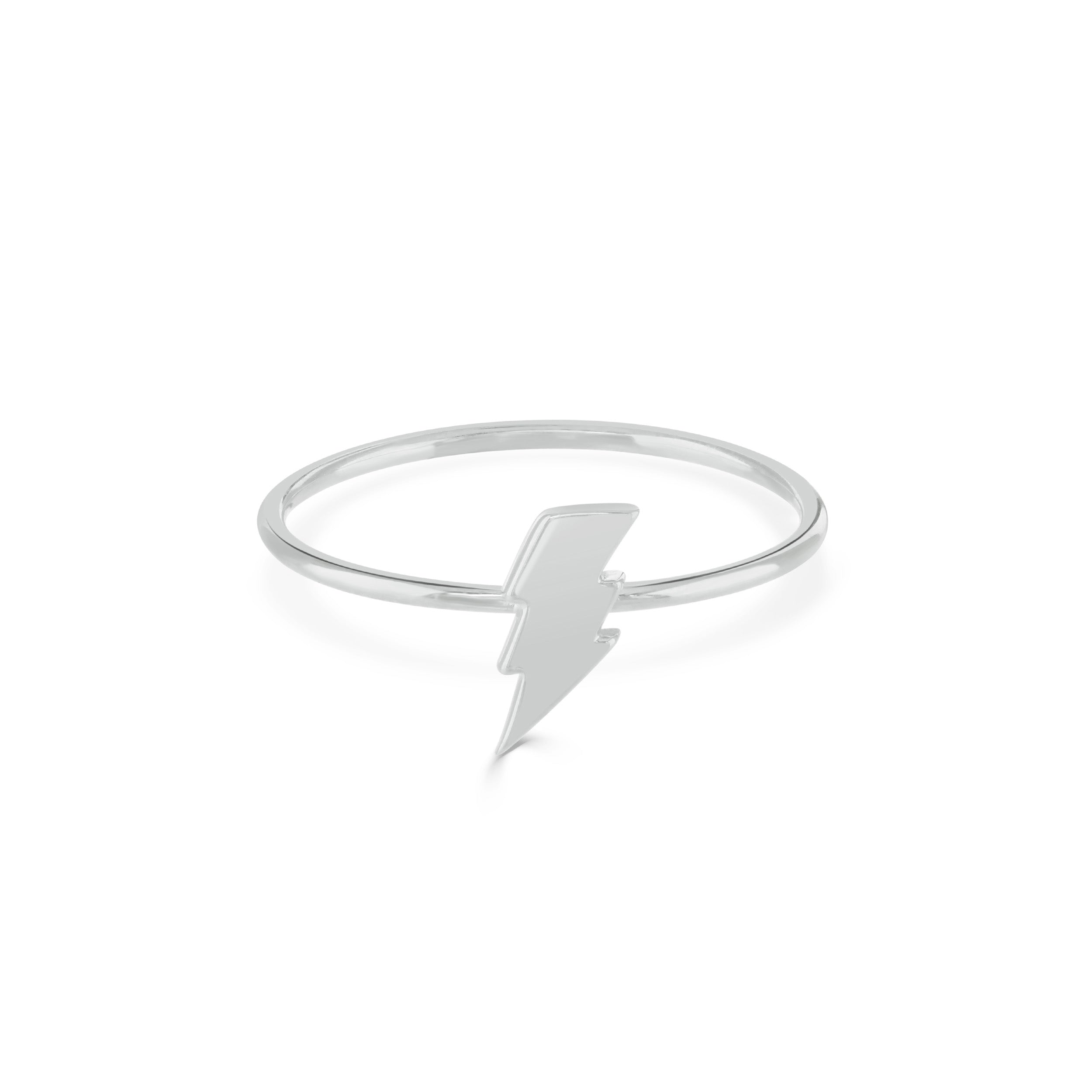 Silver Lightning Stacking Ring