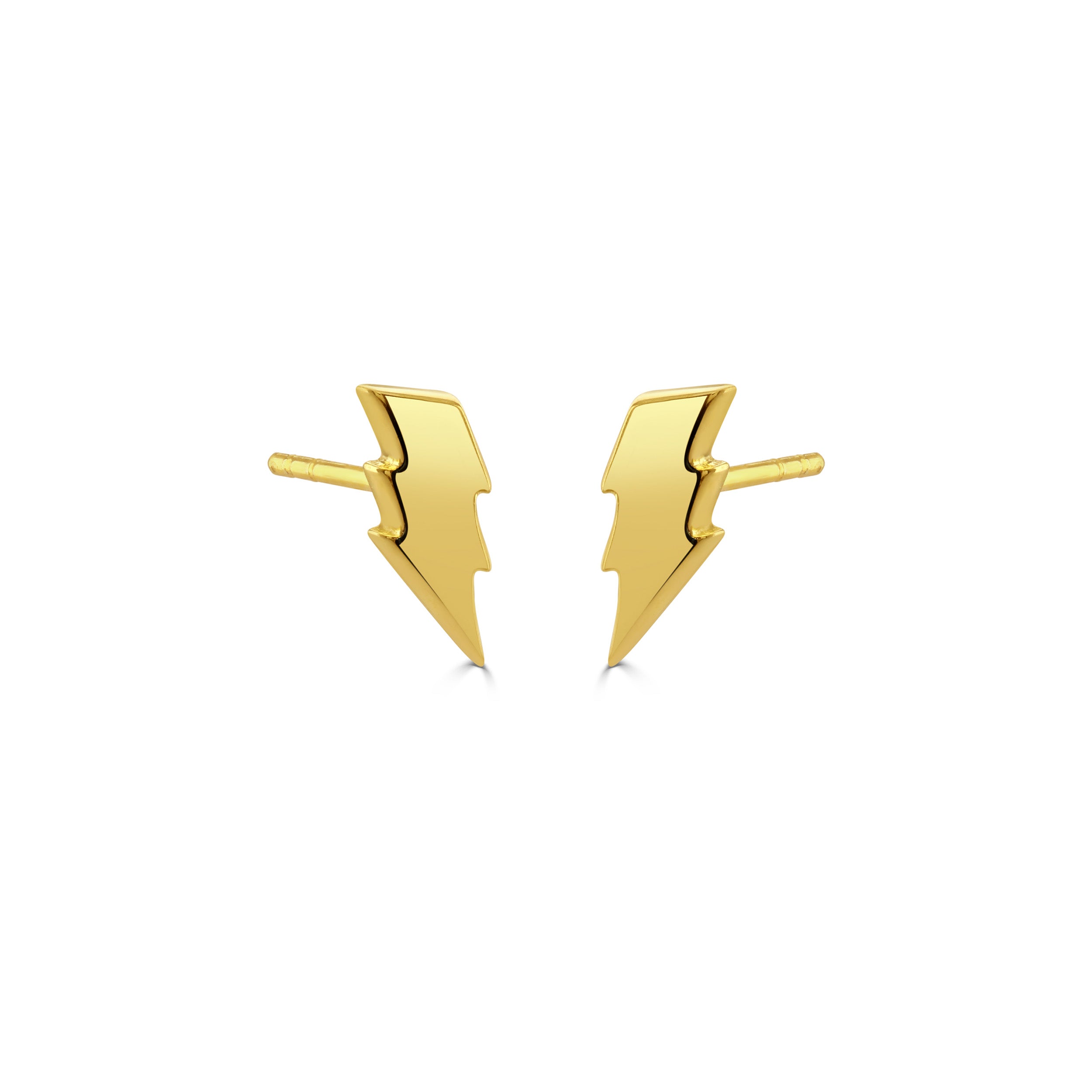 Gold Lightning Stud Earrings