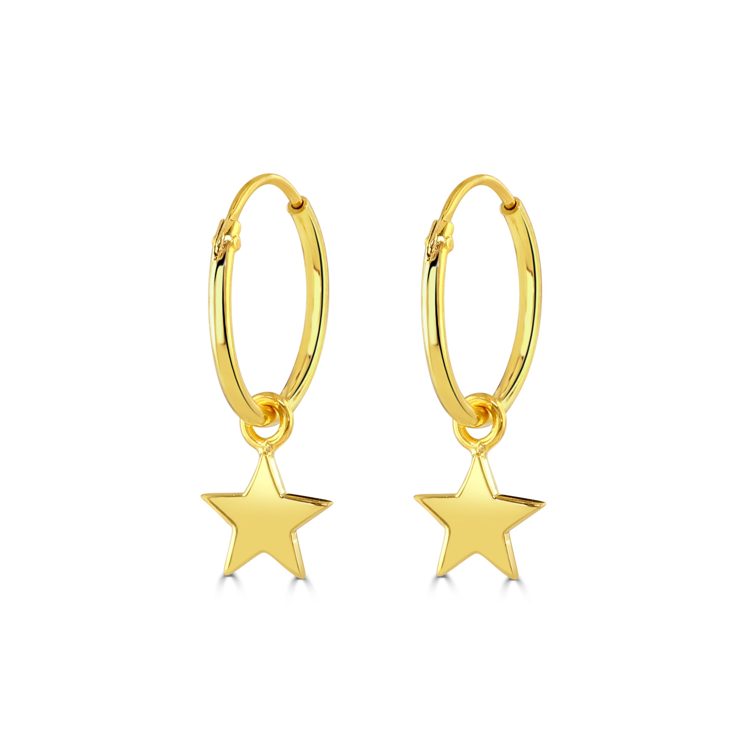 Gold Star Hoop Earrings