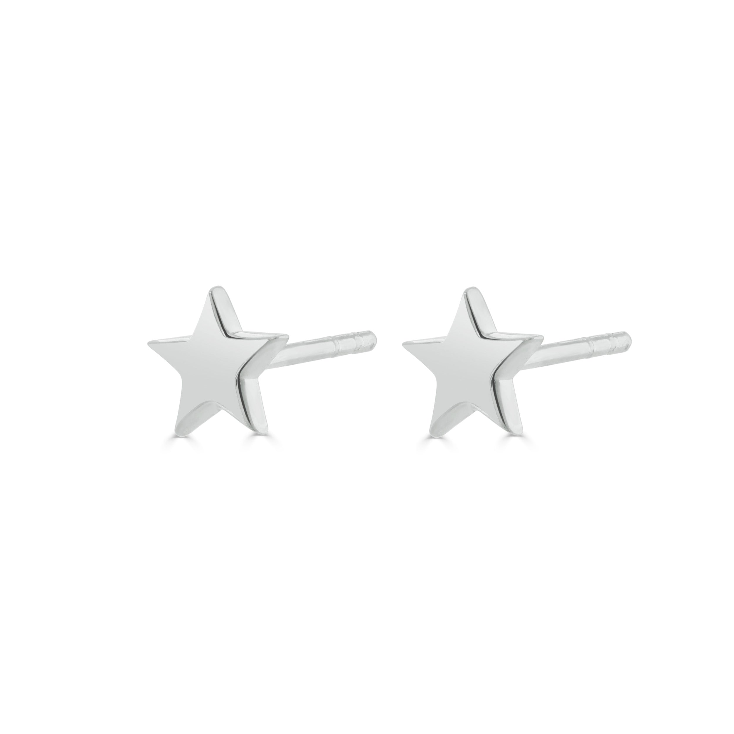 Silver Star Stud Earrings