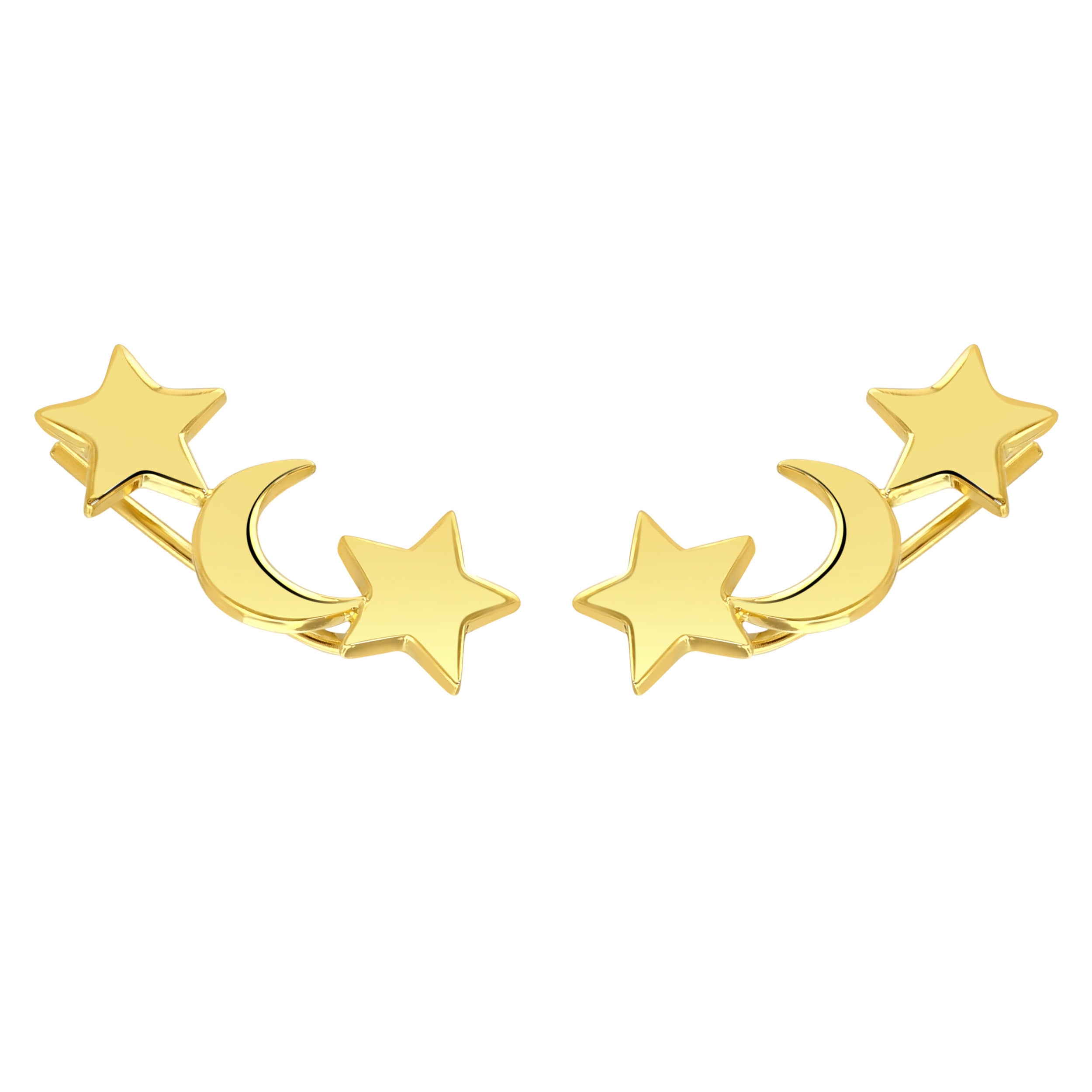 Gold Moon & Star Ear Climbers