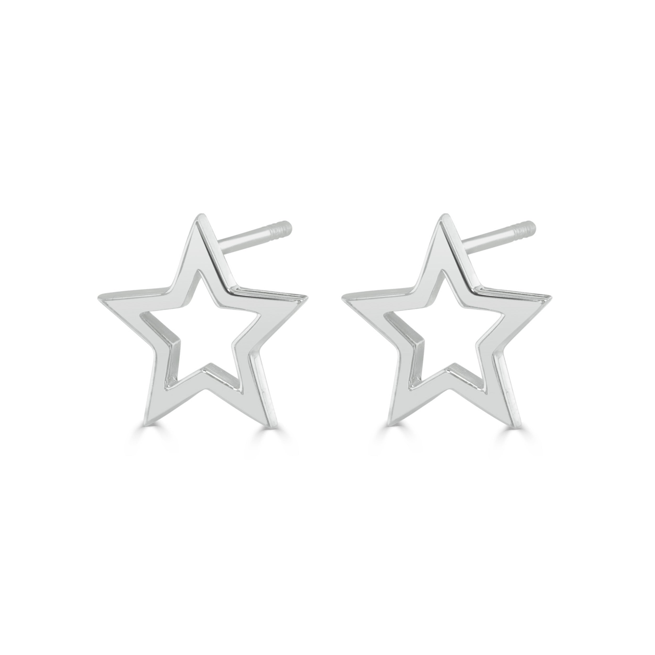 Silver Star Stud Earrings