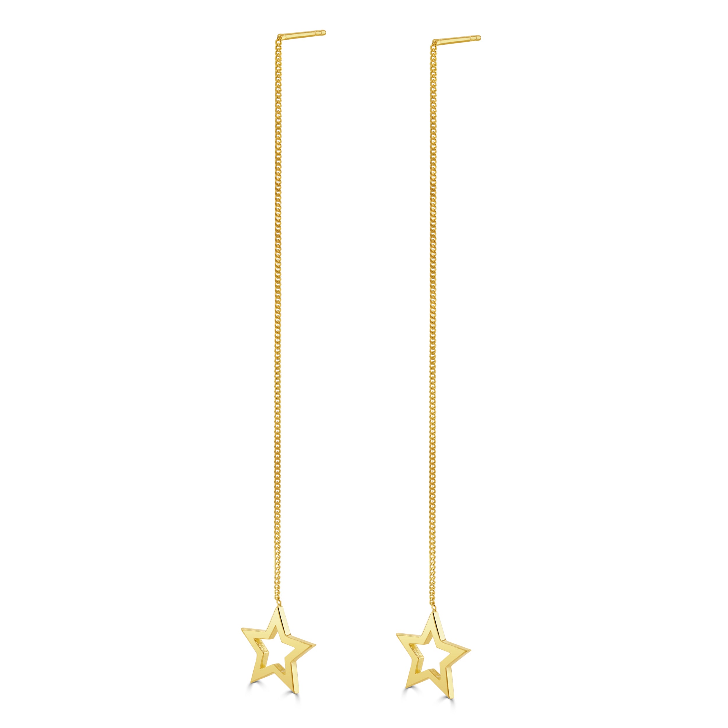 Gold Star Threader Earrings