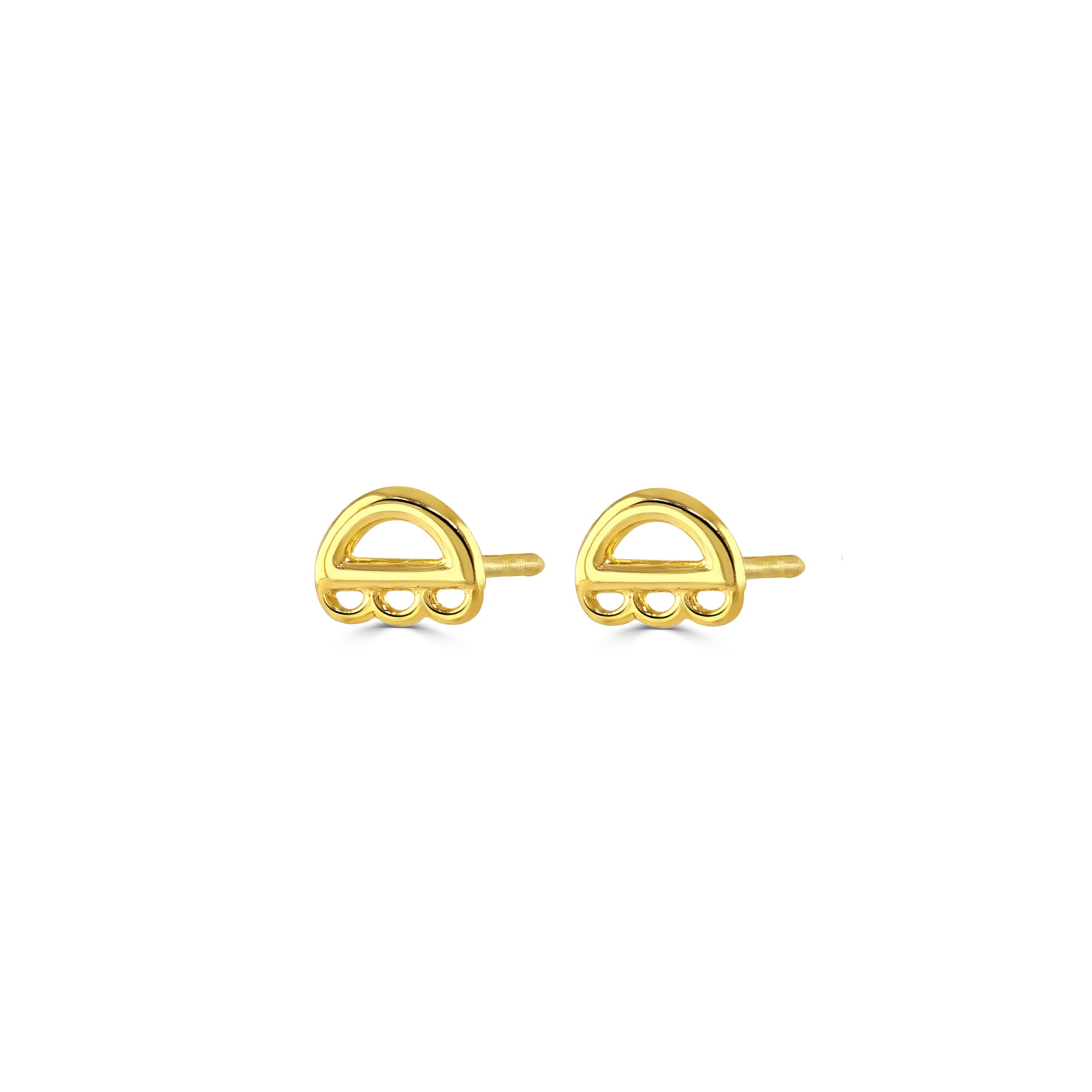 Gold Sunrise Stud Earrings