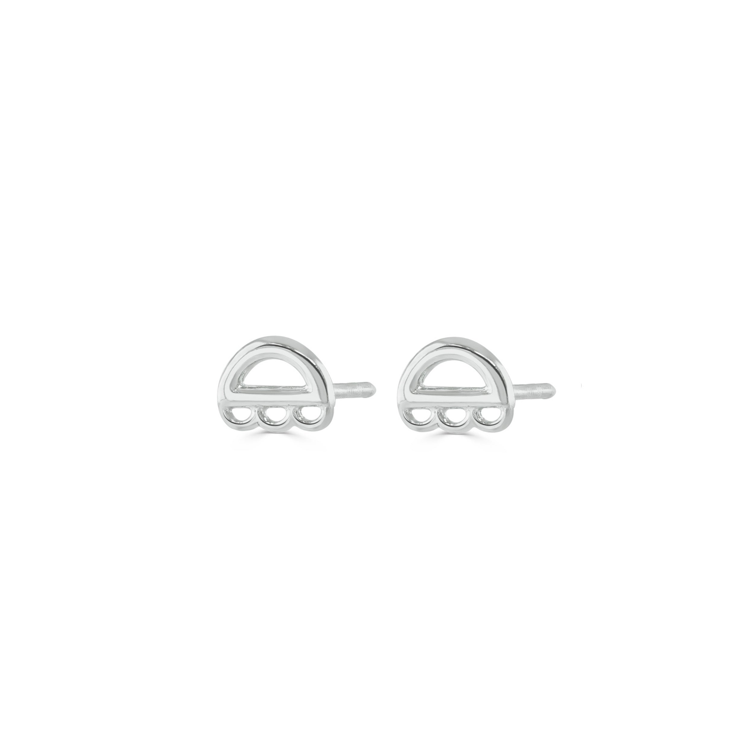 Silver Sunrise Stud Earrings