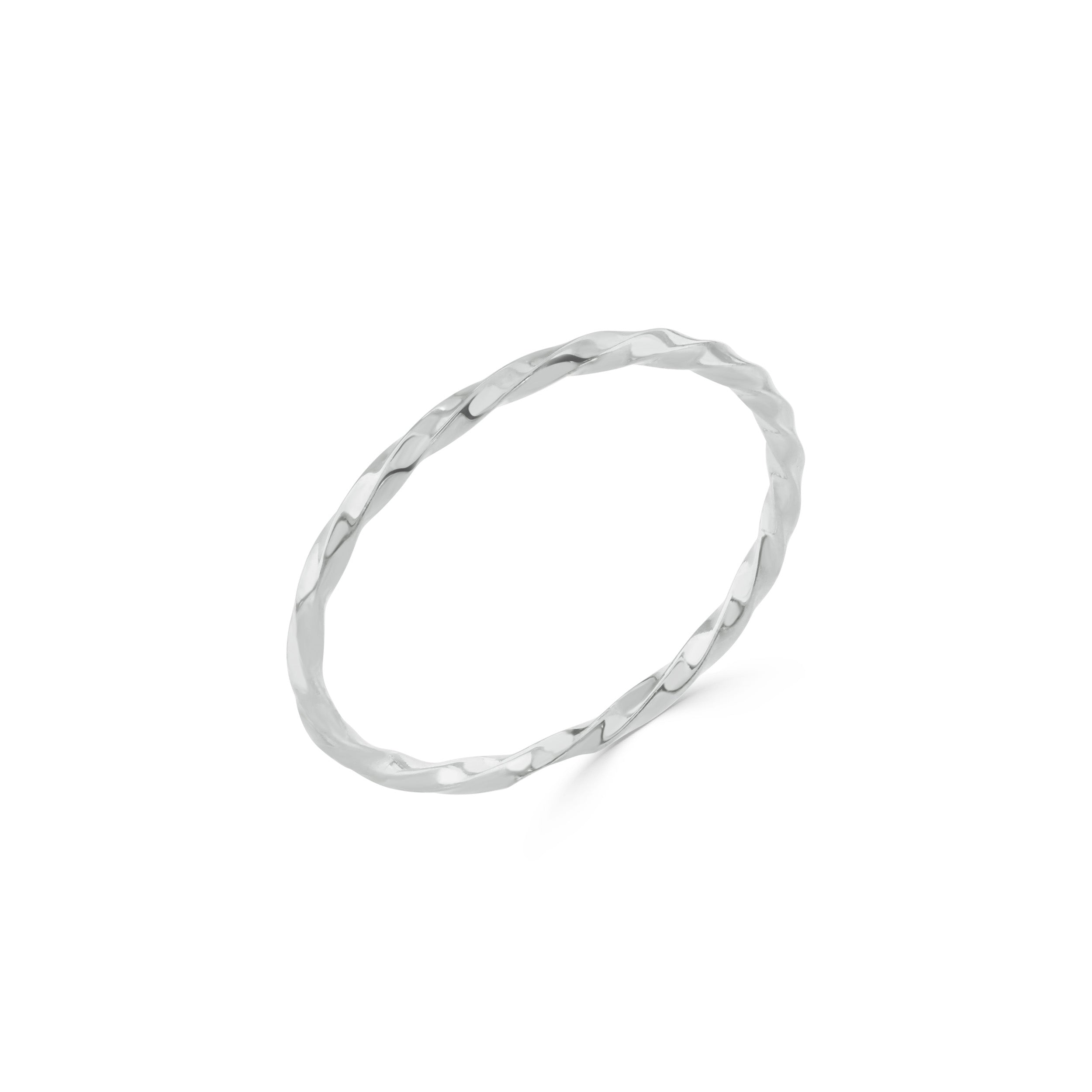 Silver twist ring