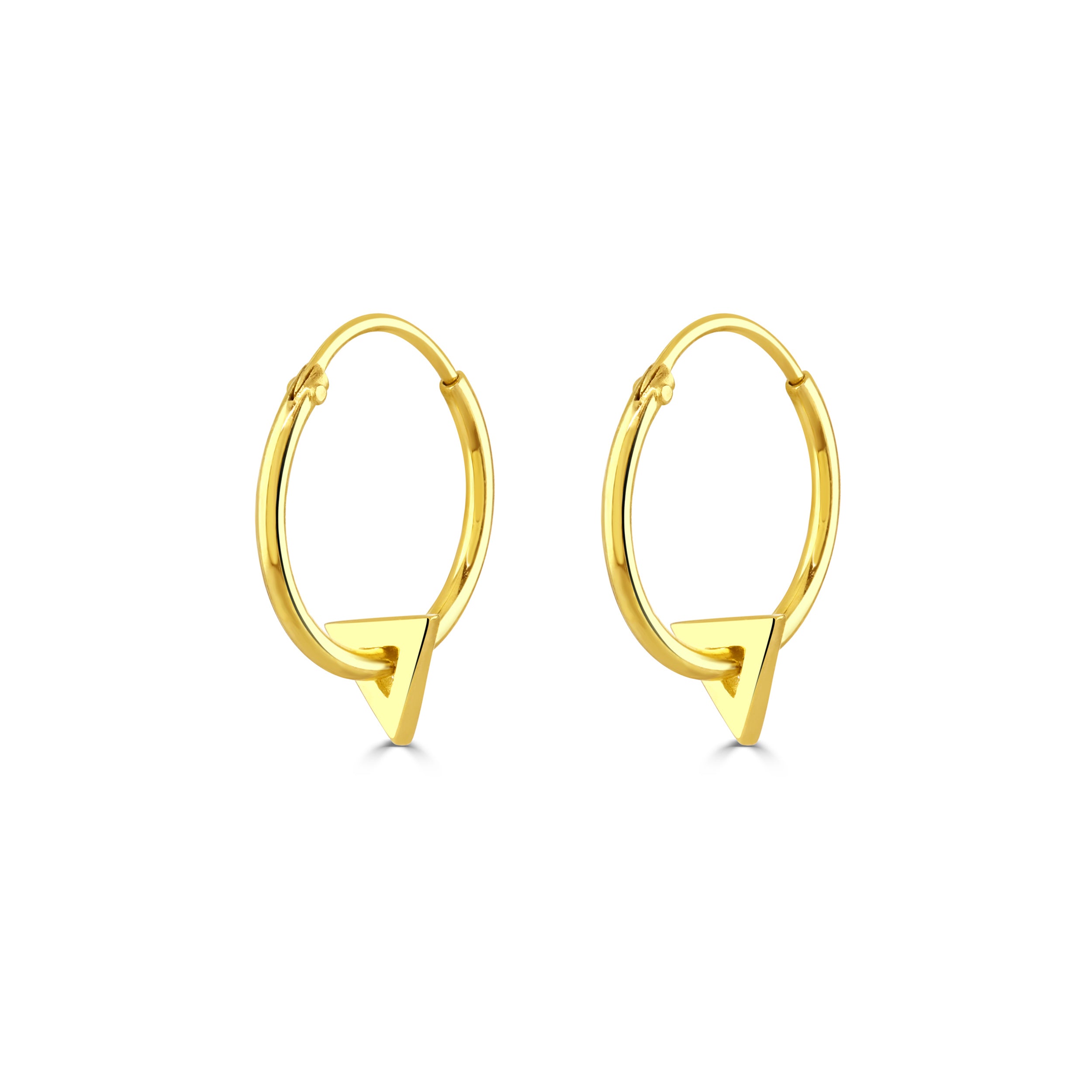 Gold Triangle Hoop Earrings