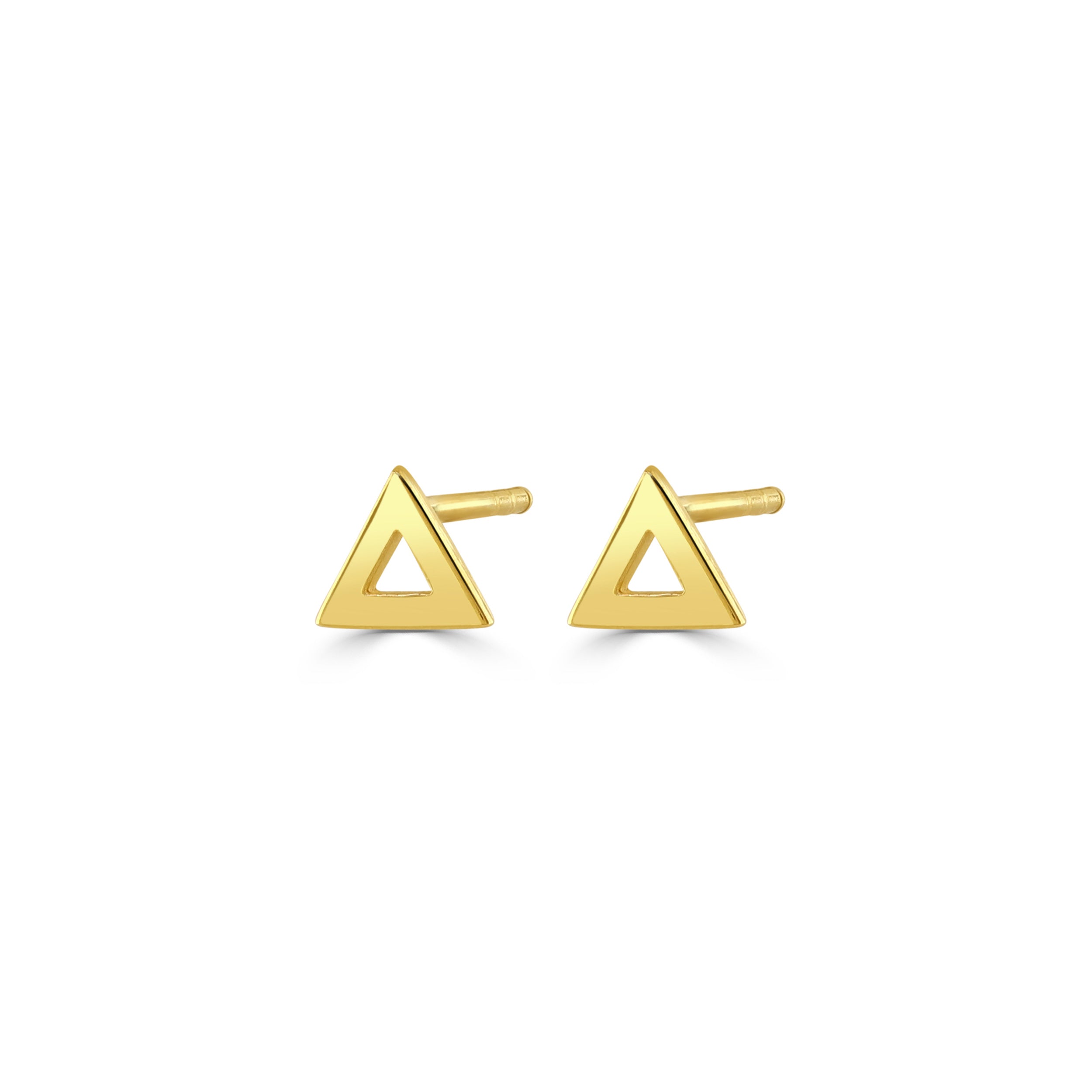 Gold Triangle Stud Earrings