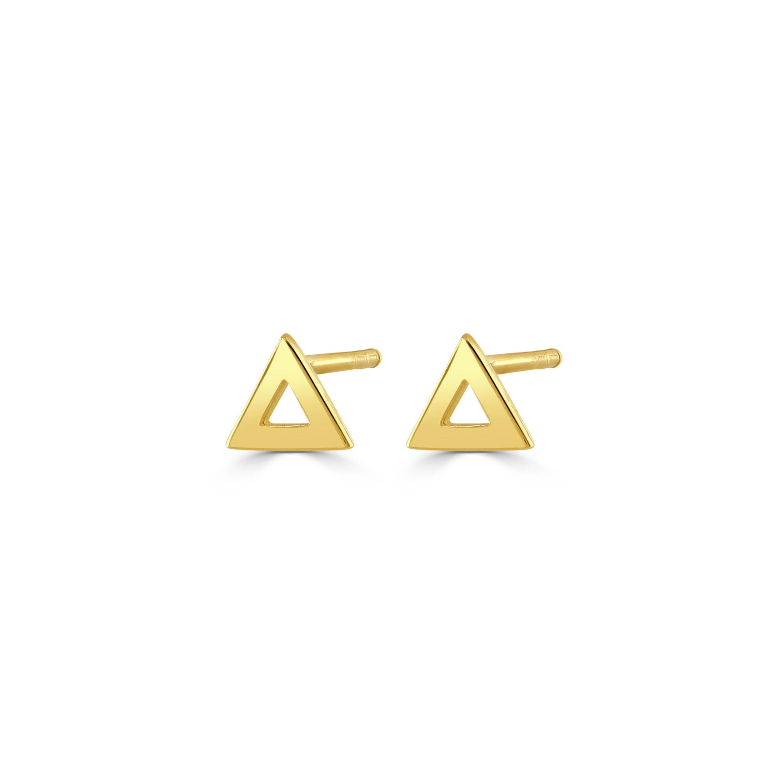 Gold Triangle Stud Earrings