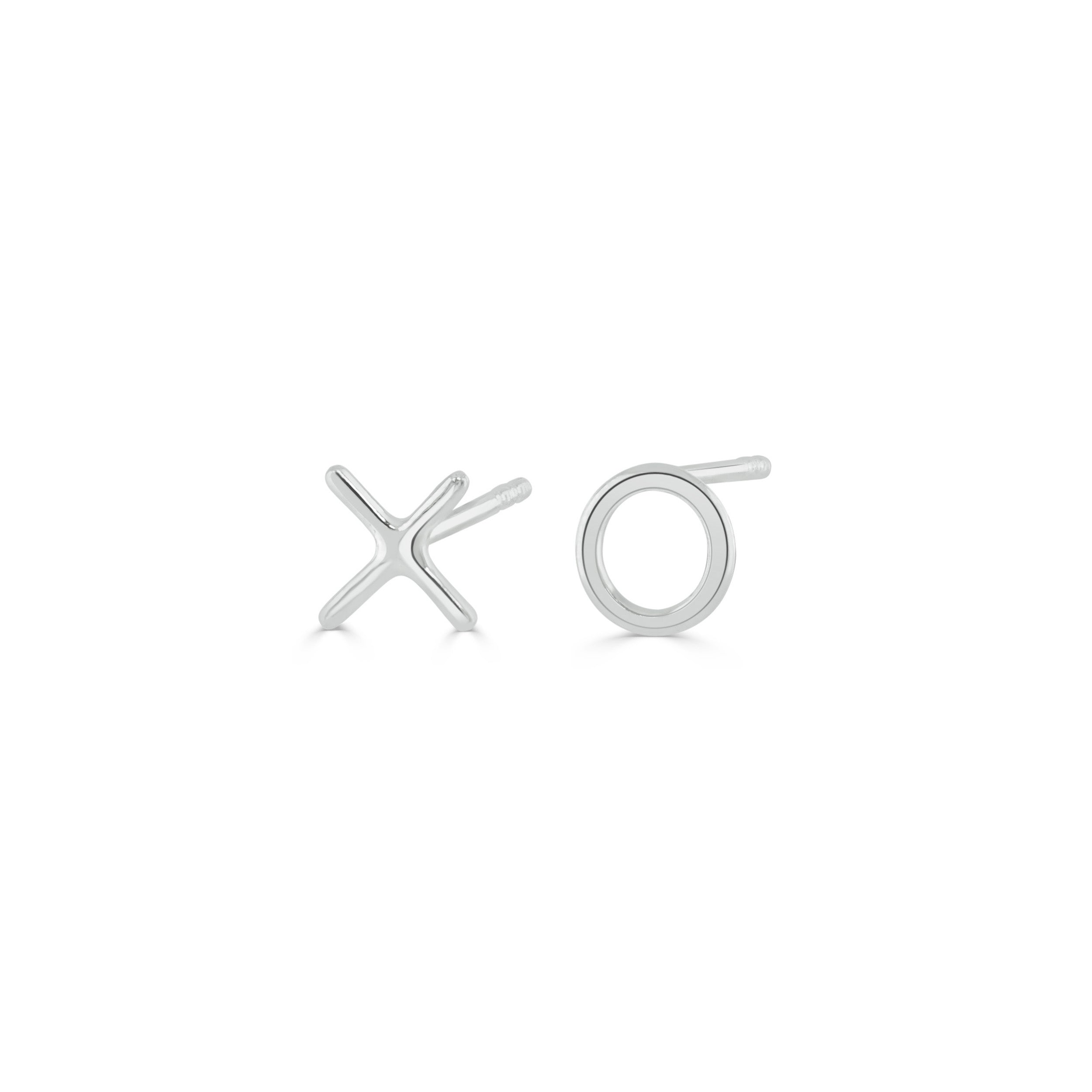 Silver X O Stud Earrings