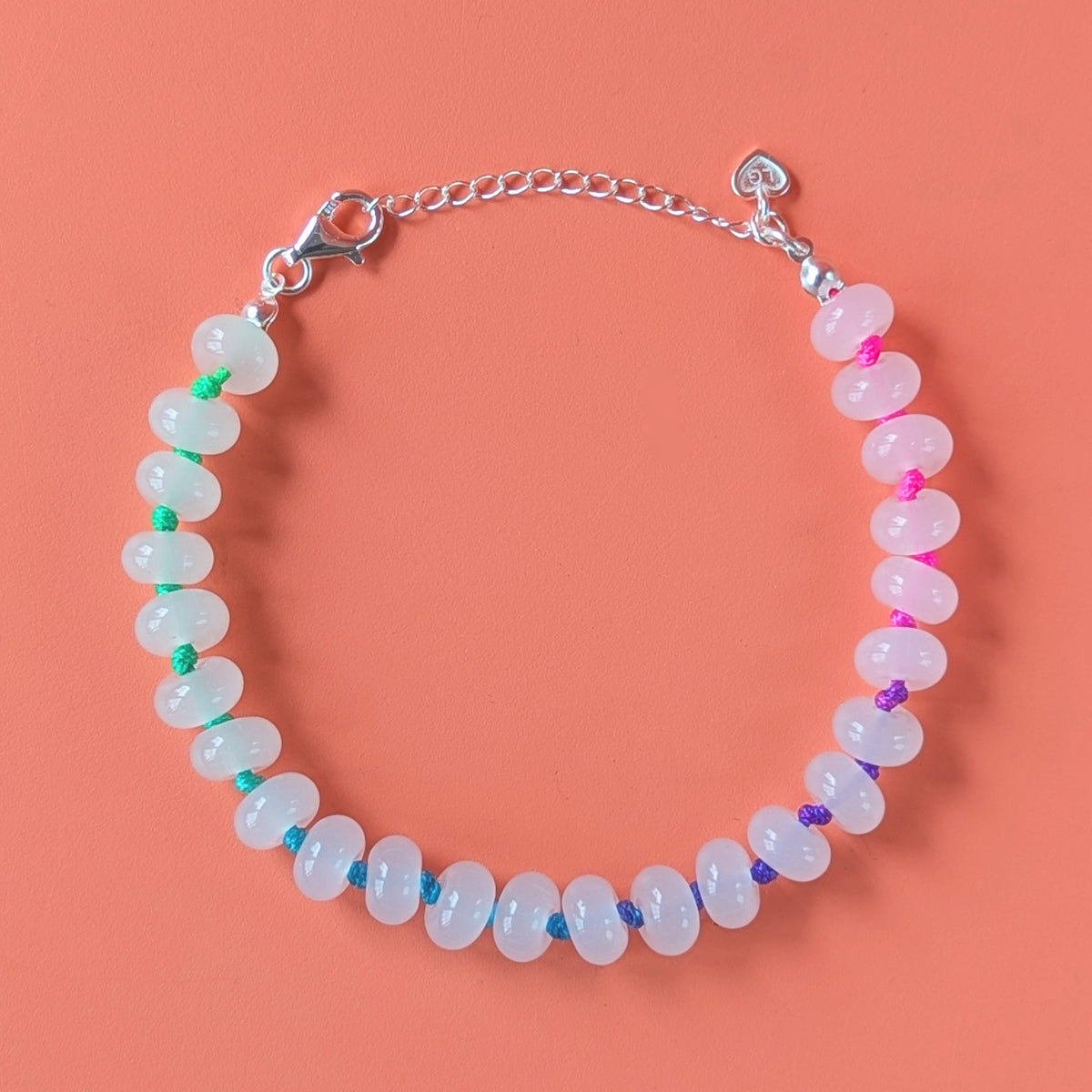 Silver Colour Pop Aurora Beaded Bracelet