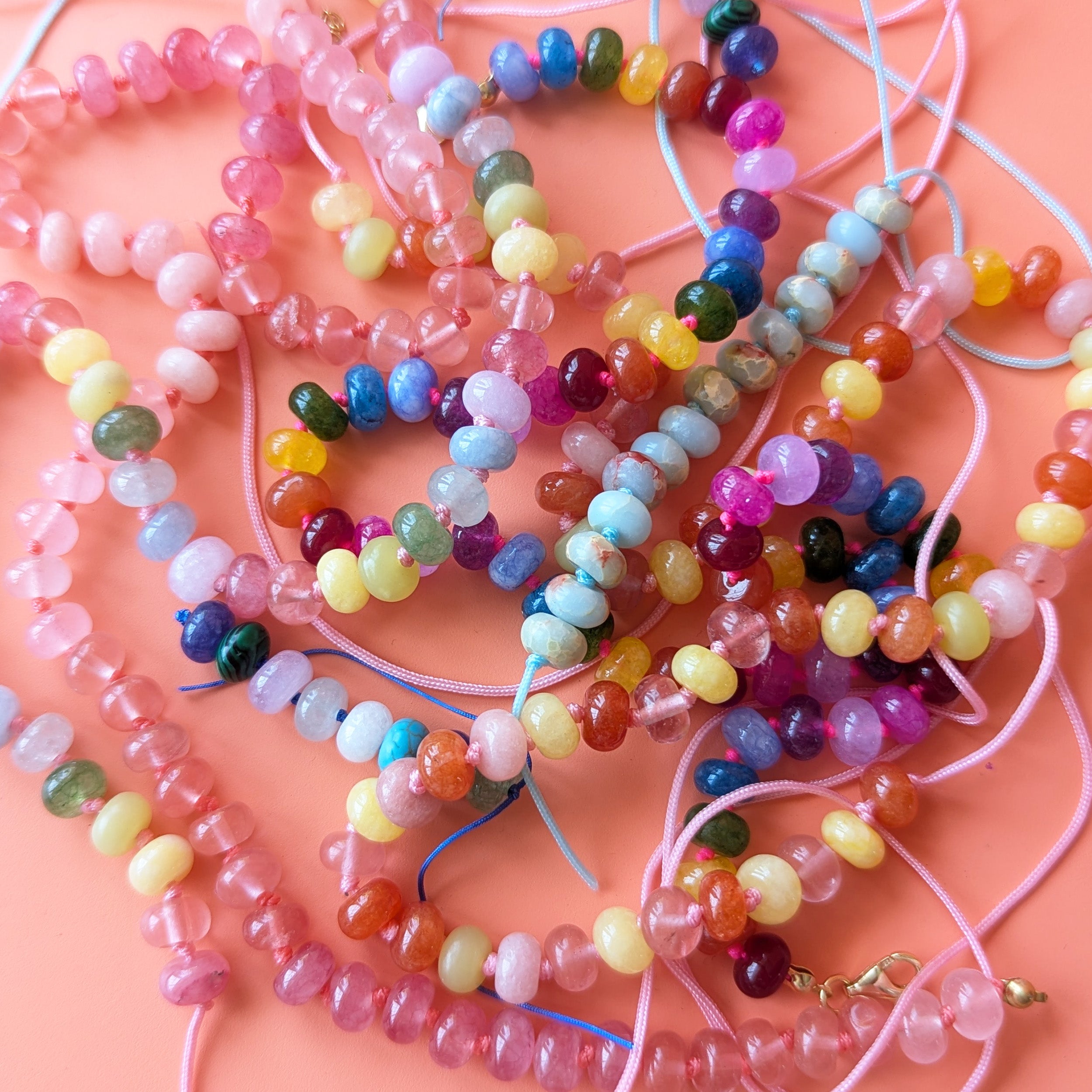 Gold Colour Pop Bespoke Beaded Necklace