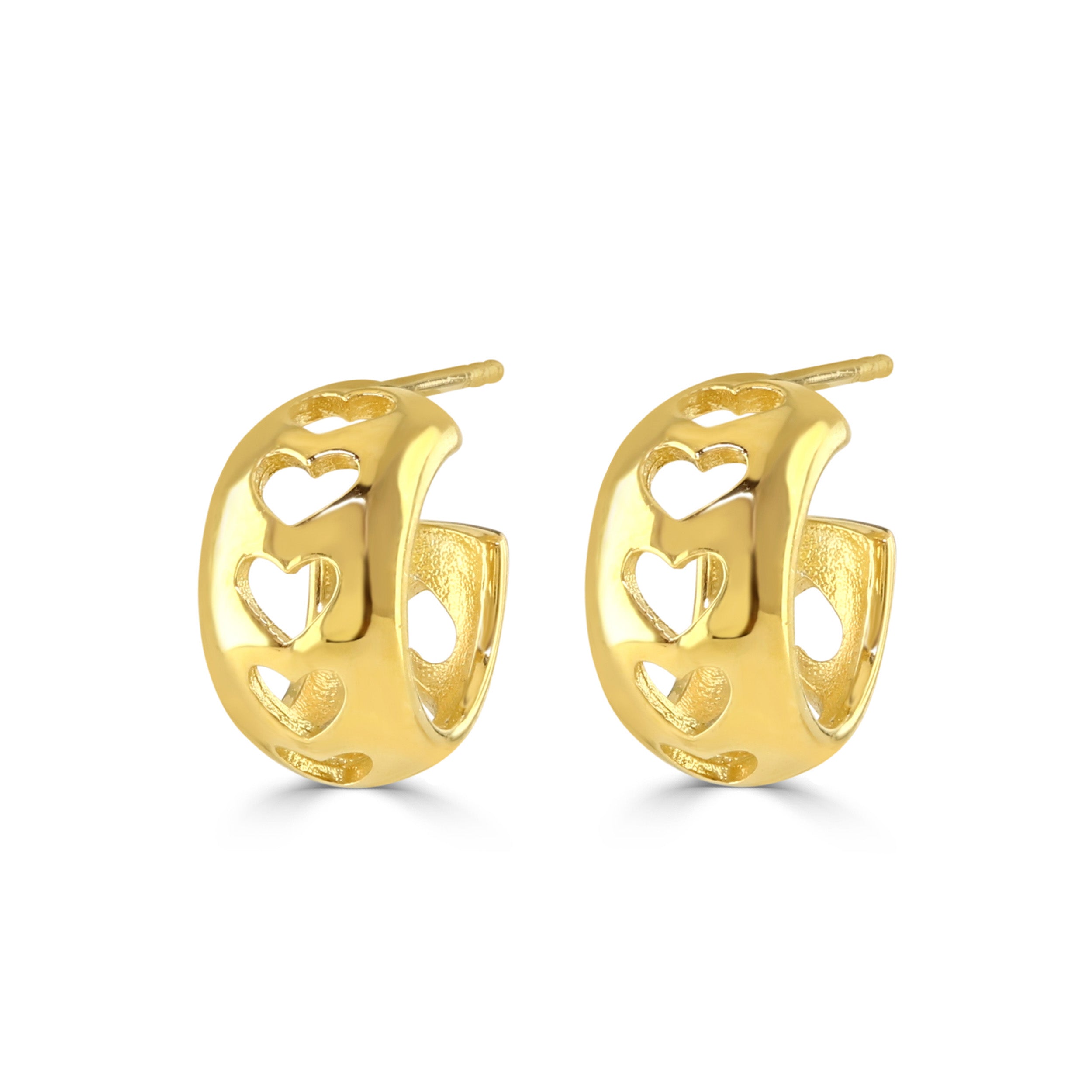 Gold Rachel Stevens Heart Hoop Earrings