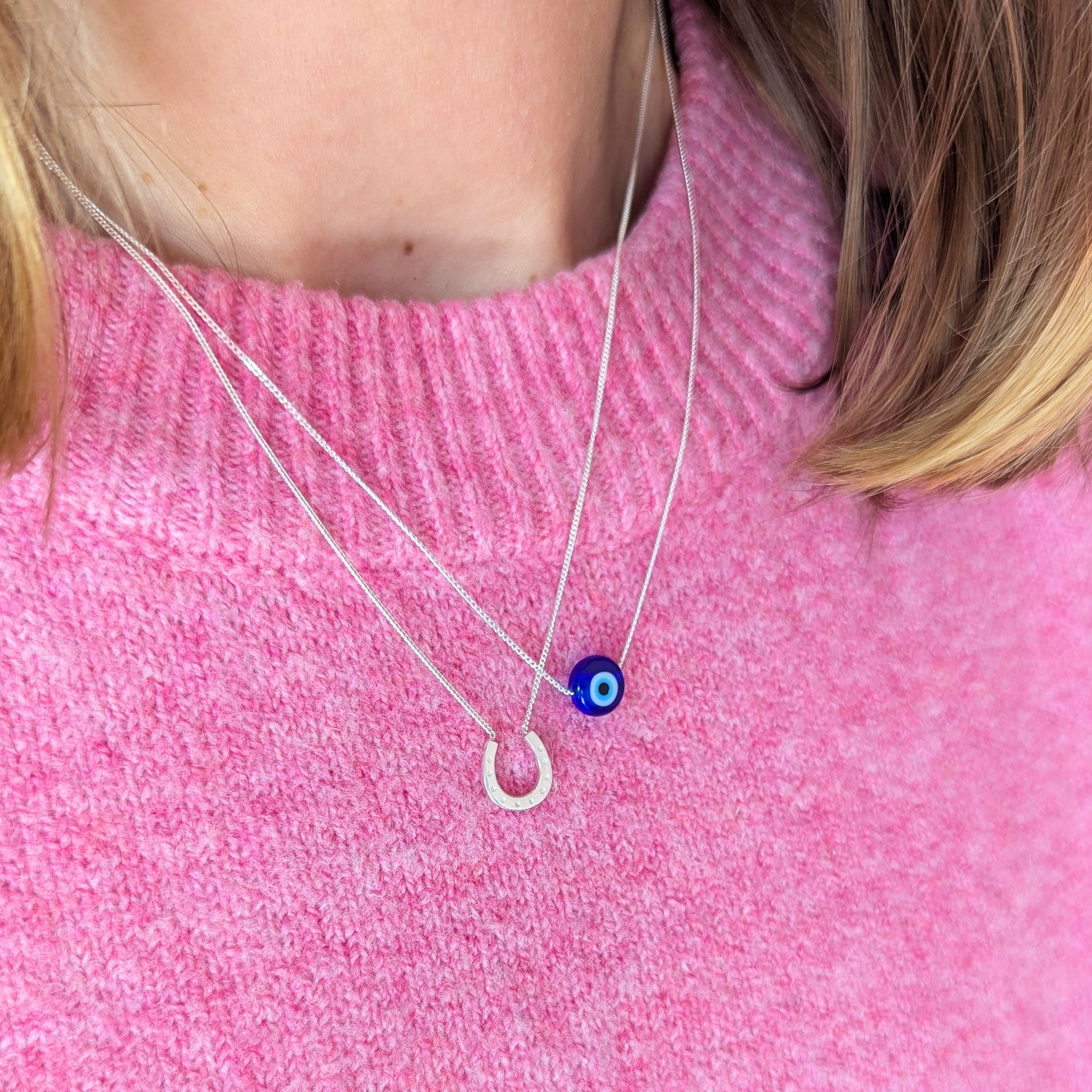 Silver Dainty Lucky Horseshoe Necklace