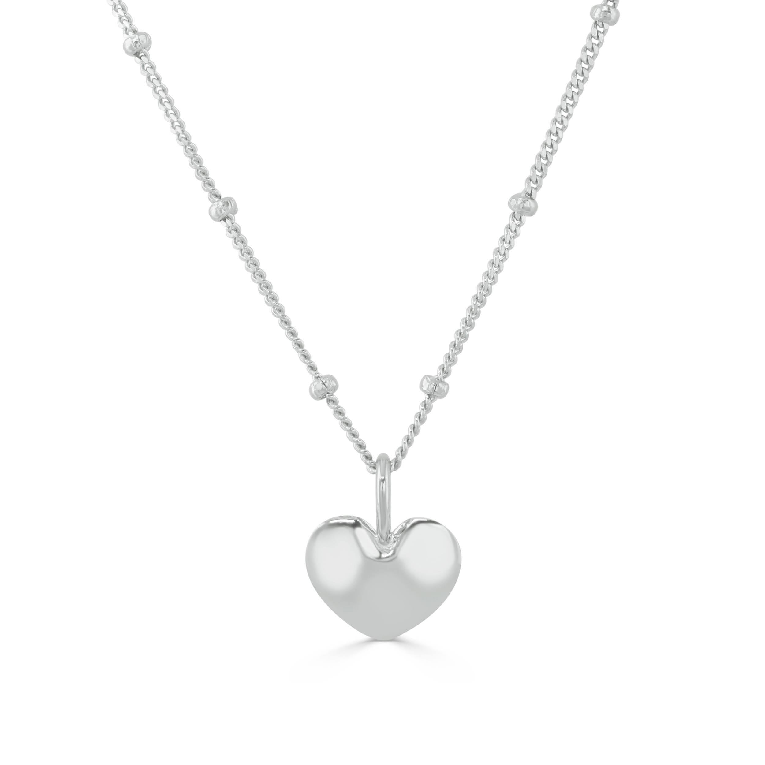 Silver Lustre Heart Necklace