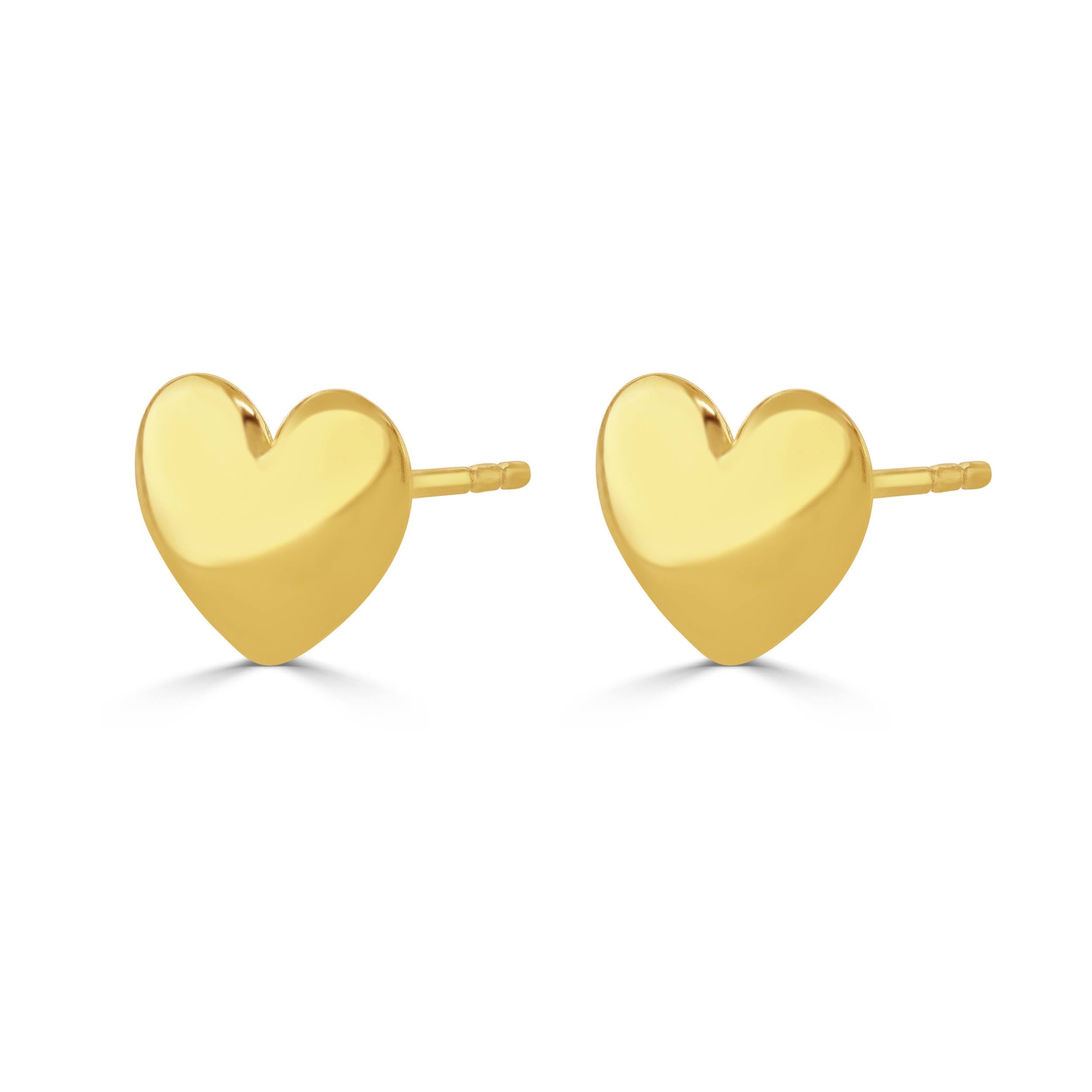 Gold Heart Studs 