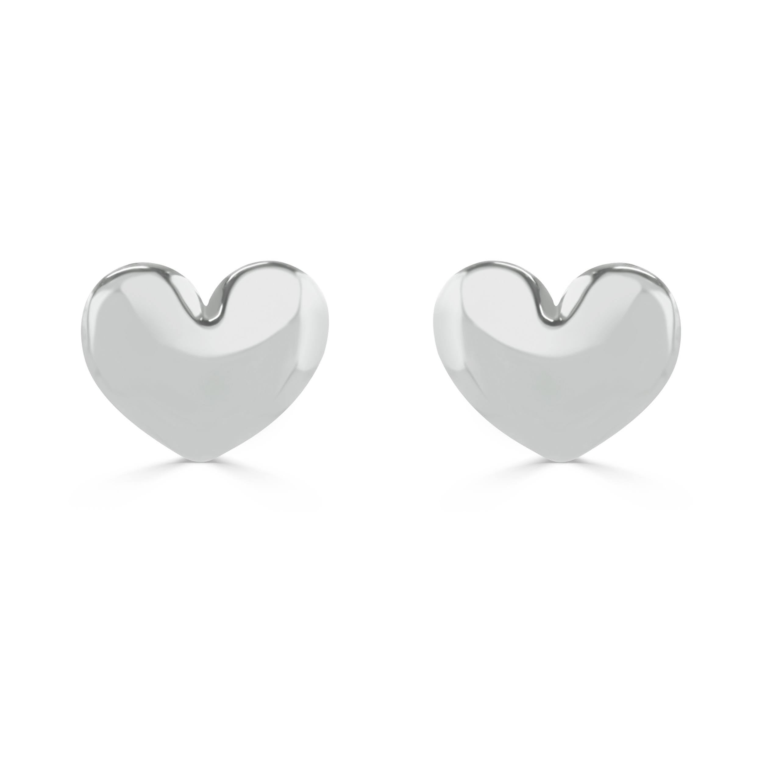 Silver Heart Studs