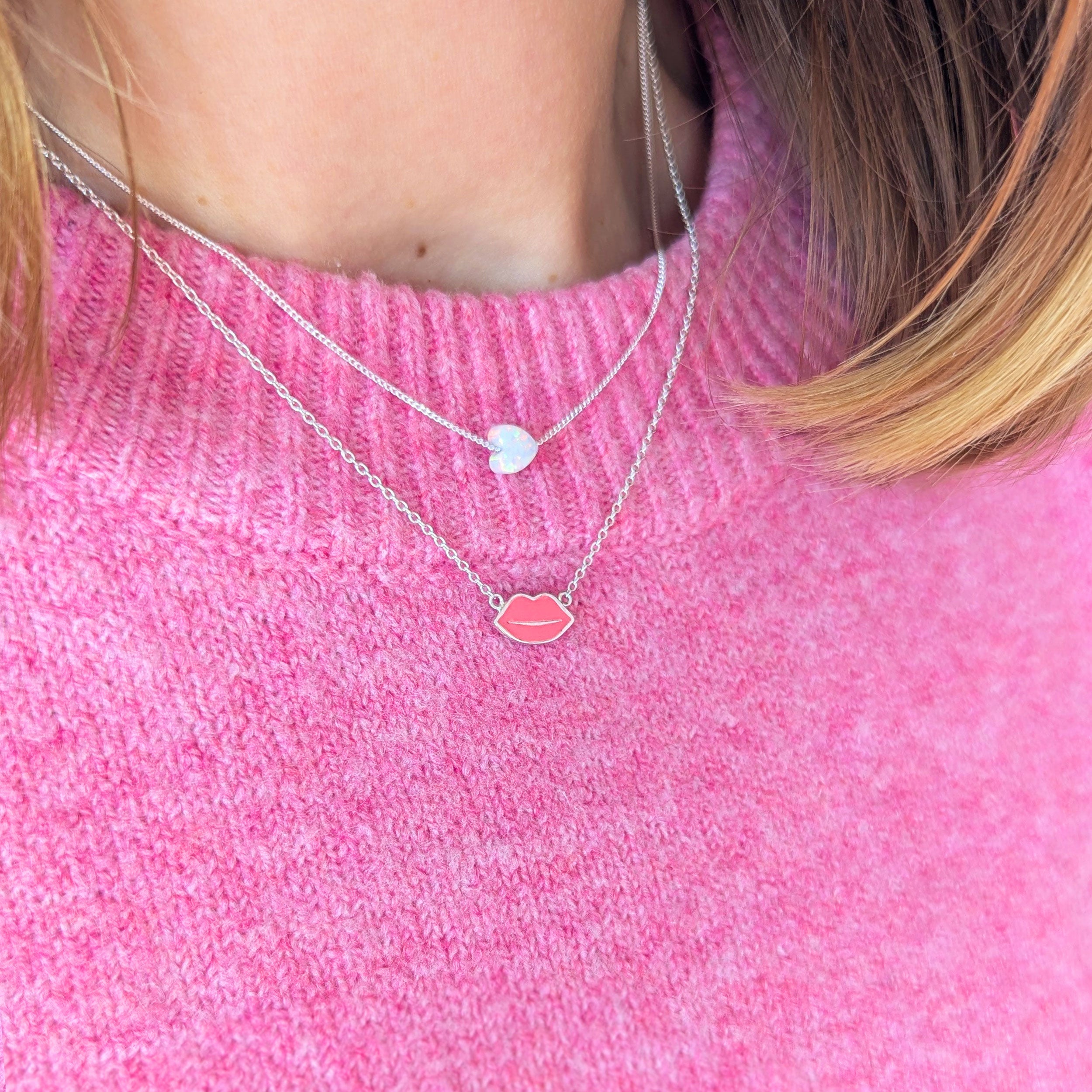 Silver Femme Bisous Necklace