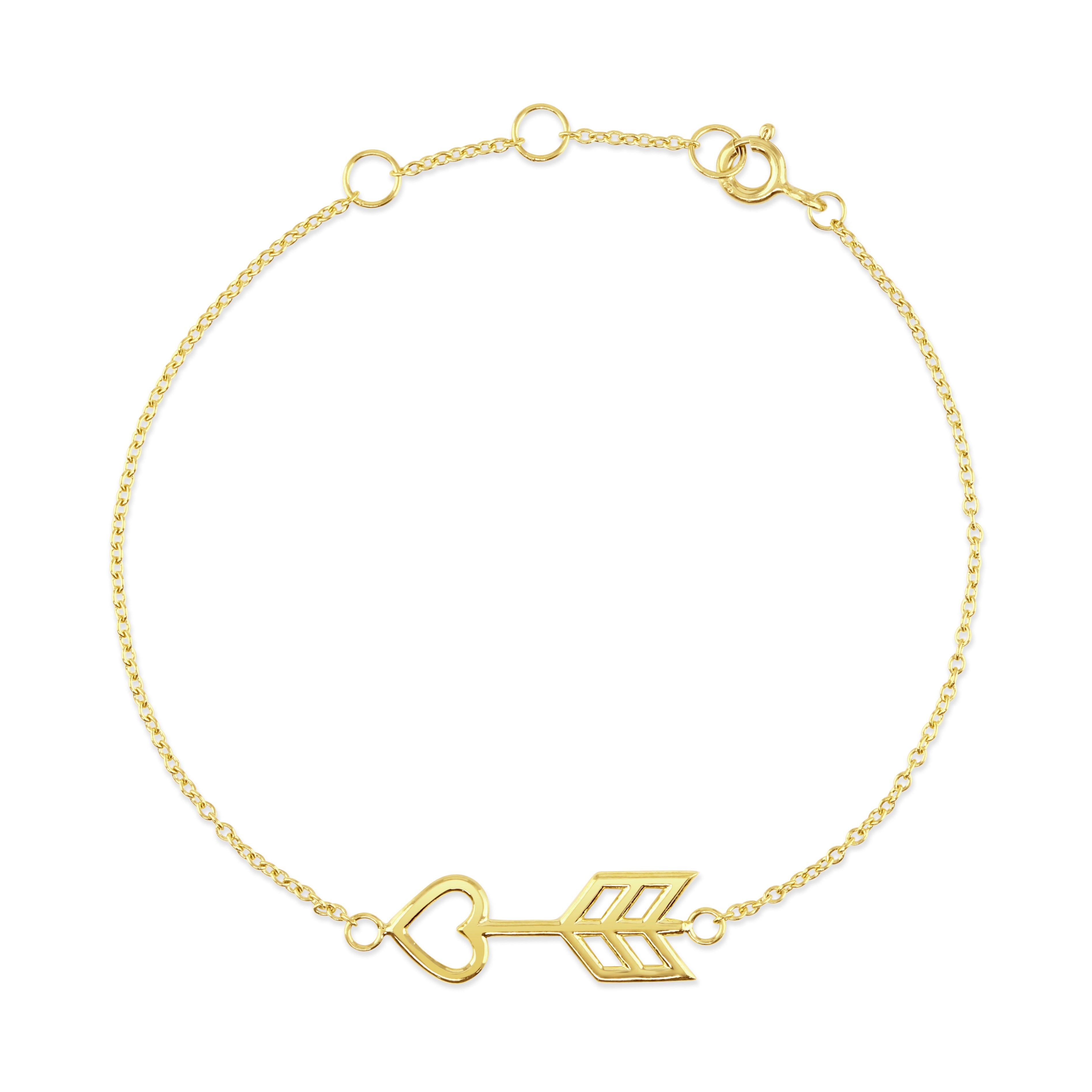 Gold Heart arrow bracelet