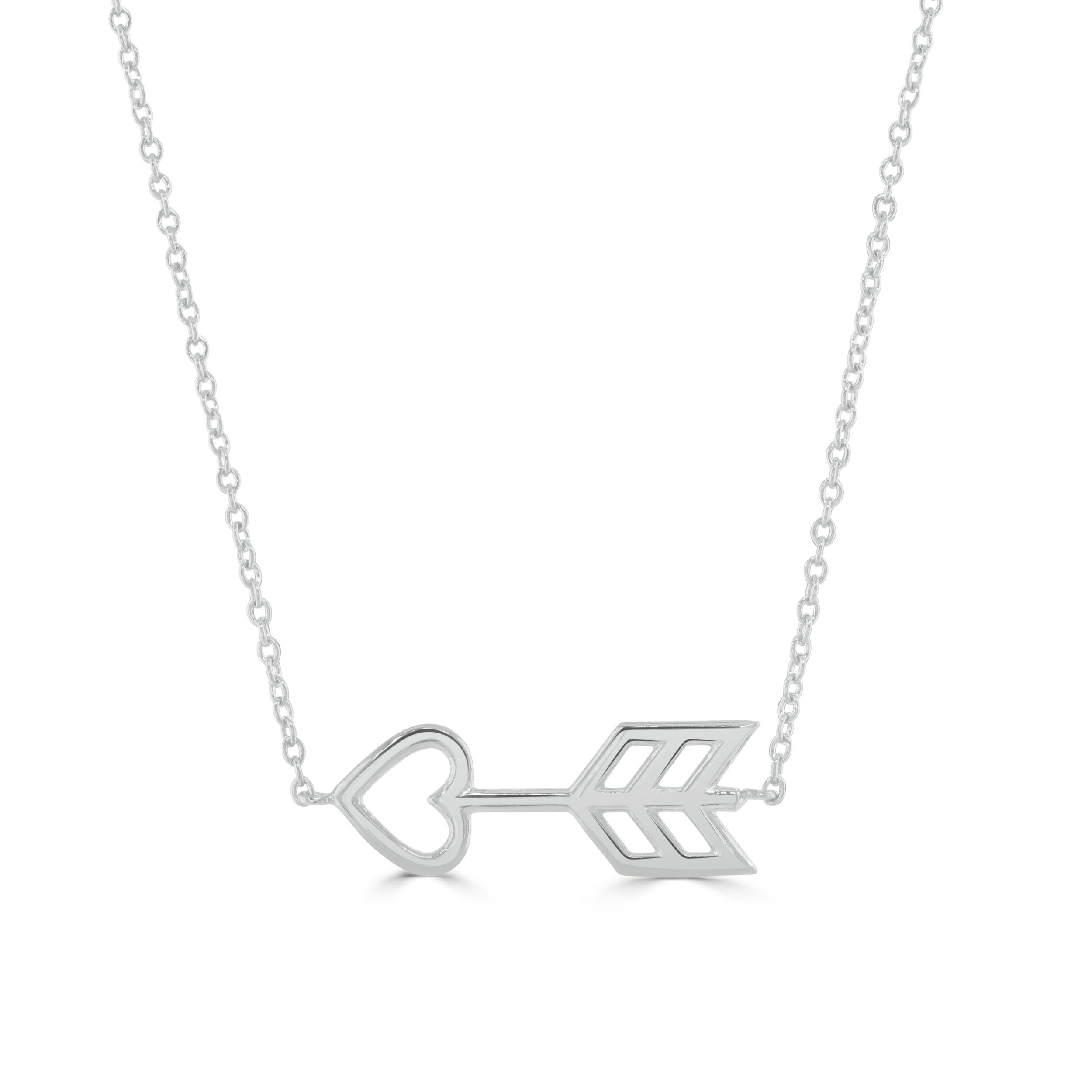 Silver Heart Arrow Necklace