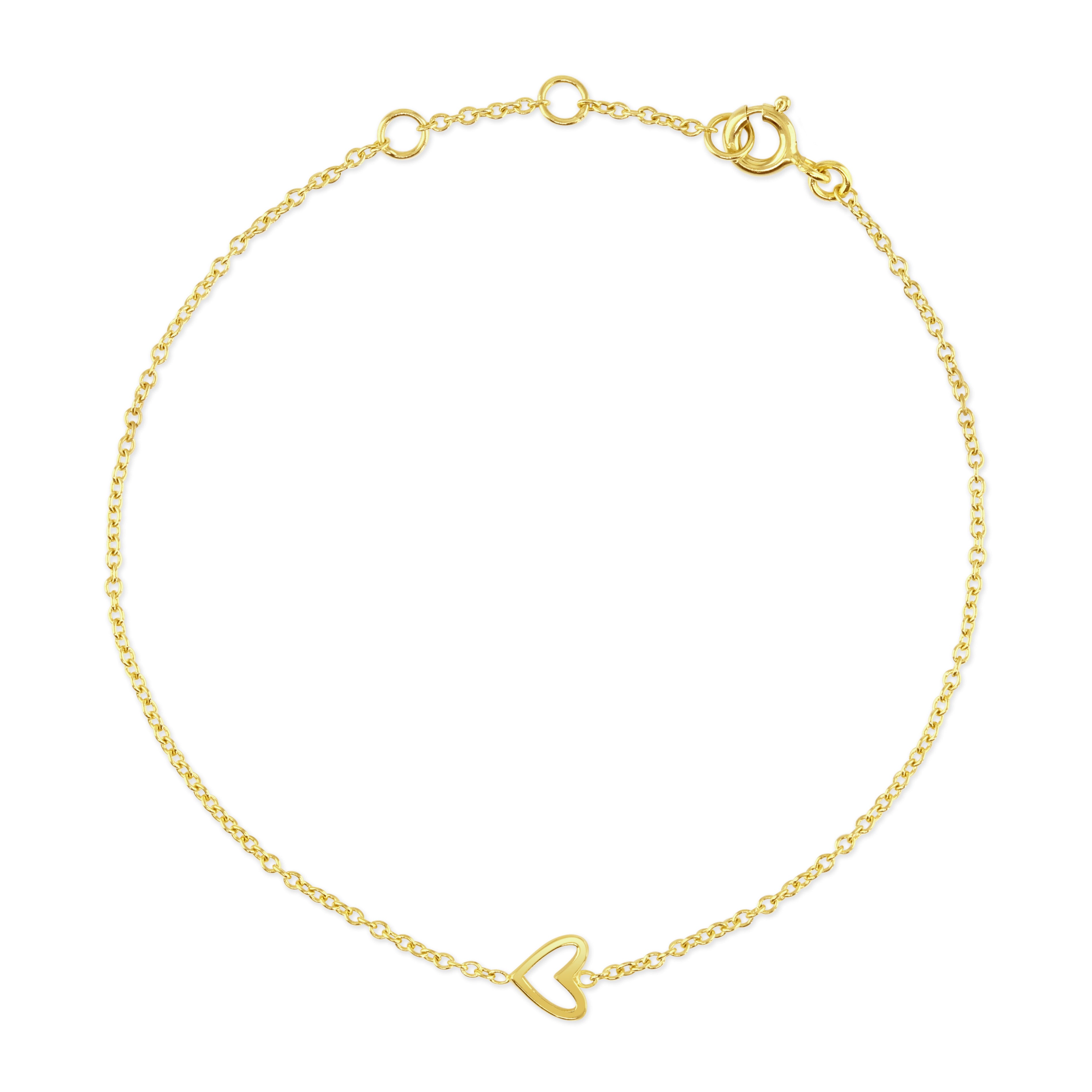 Gold Rachel Stevens Heart Bracelet