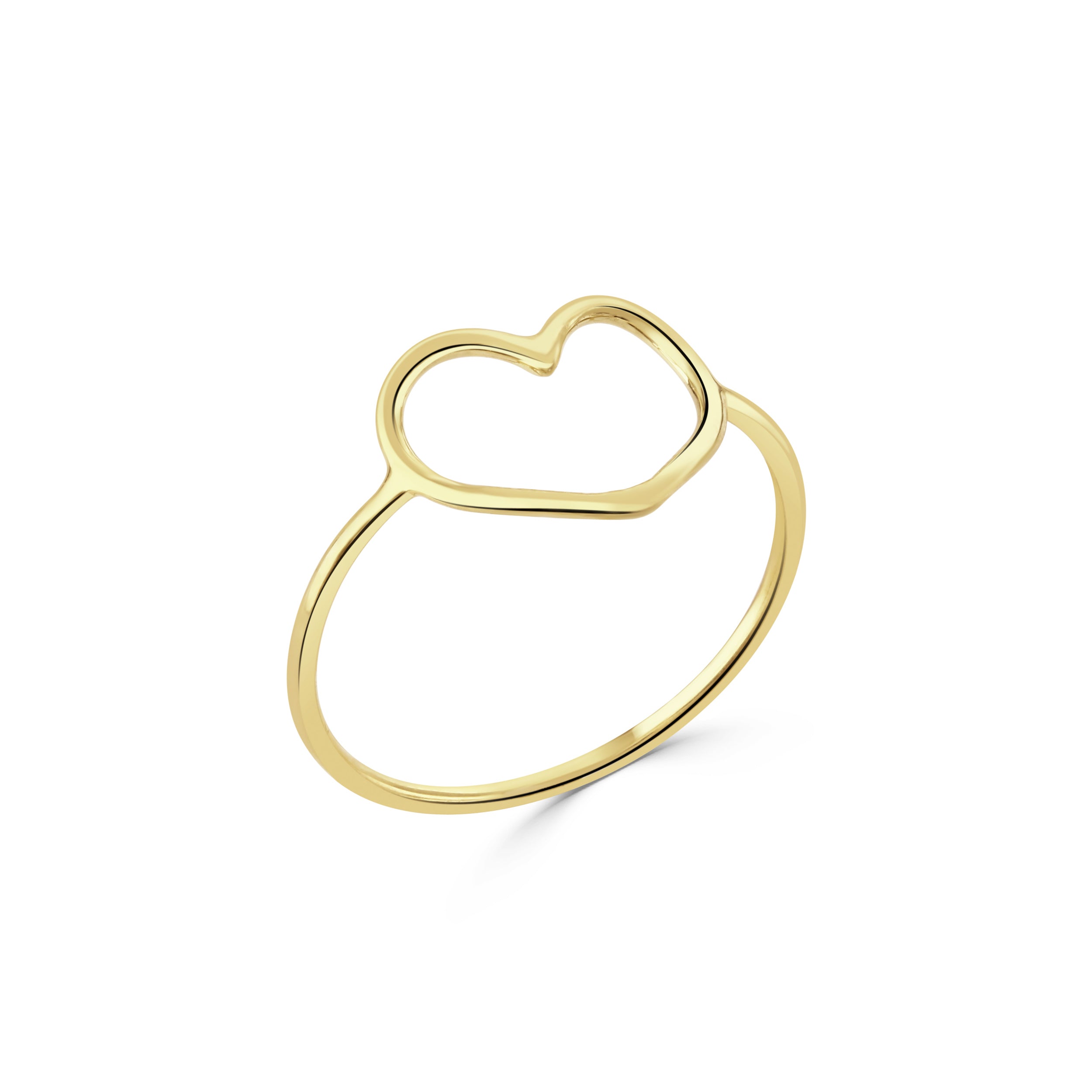 Solid Yellow Gold Heart Ring