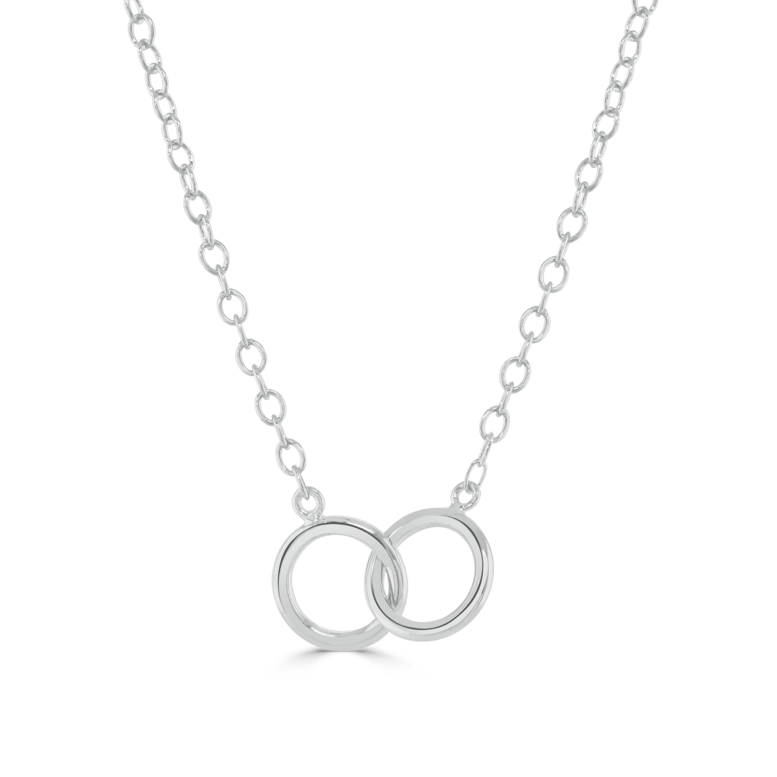 Silver interlocking link necklace