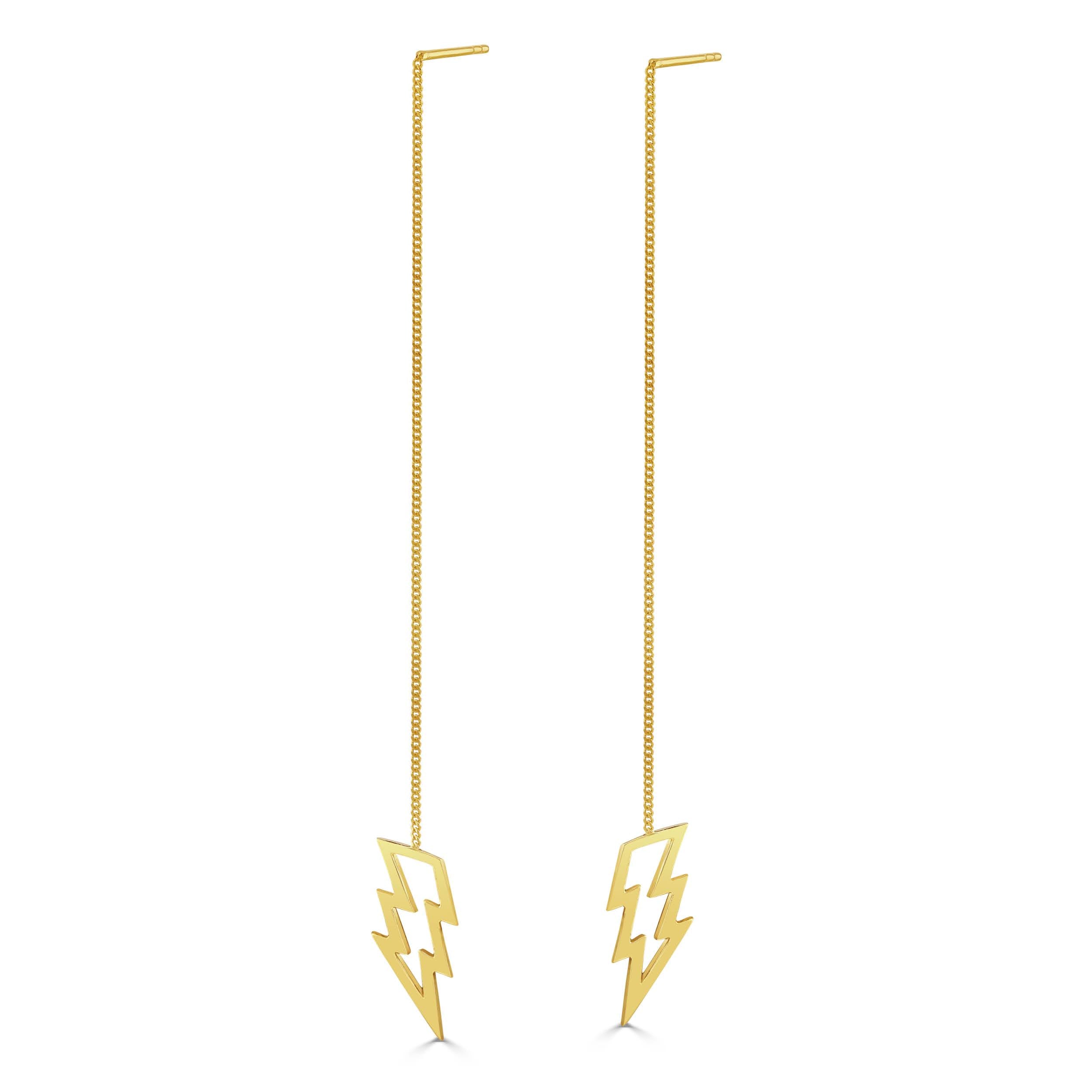 Lightning Threader Earrings Gold