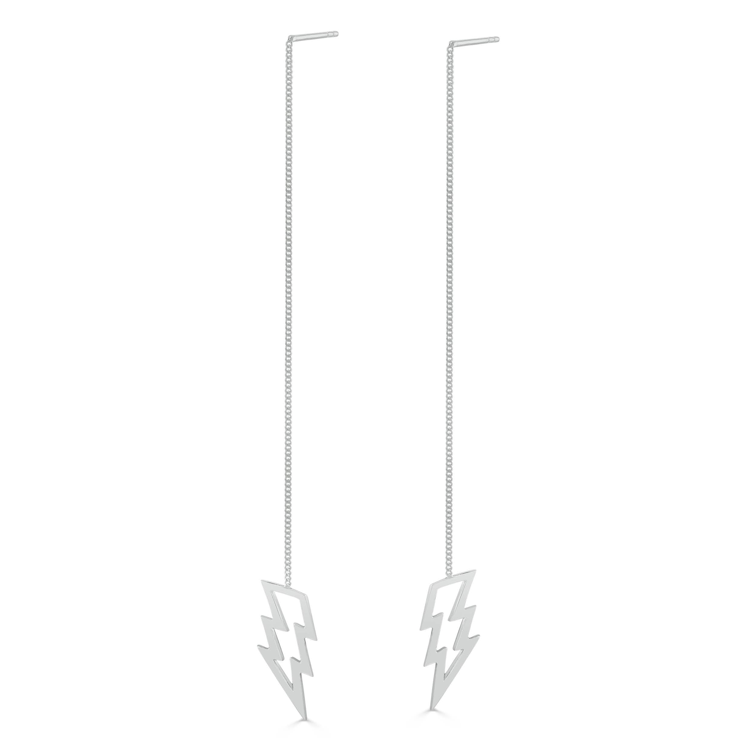 Lightning Threader Earrings Silver