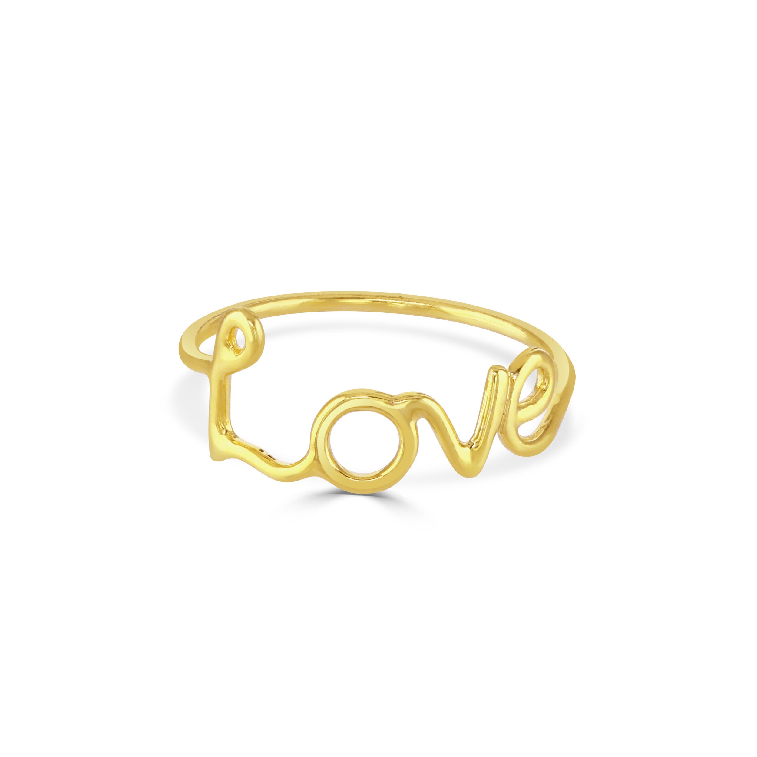 Gold Written Love Ring