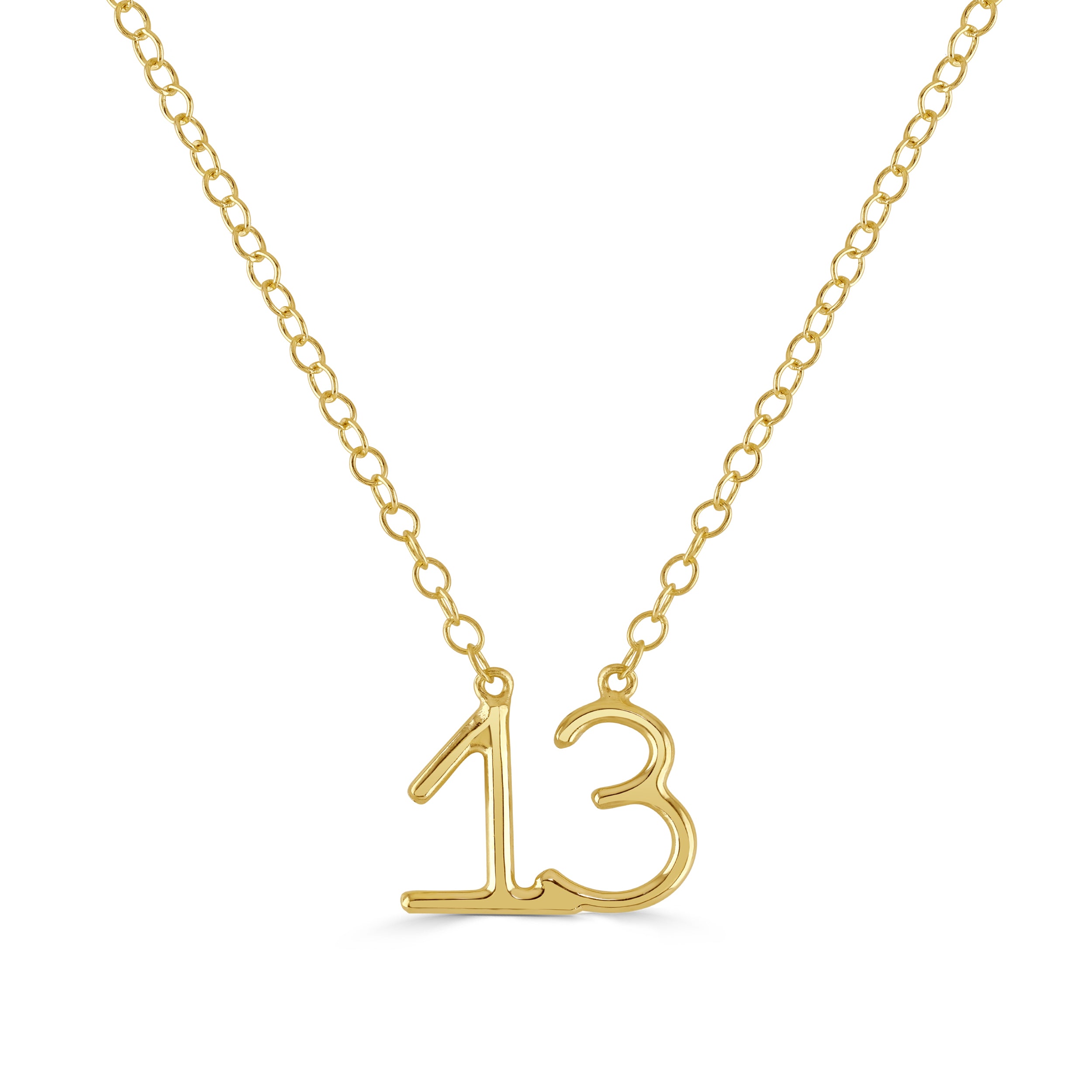 Gold Lucky Number 13 Necklace