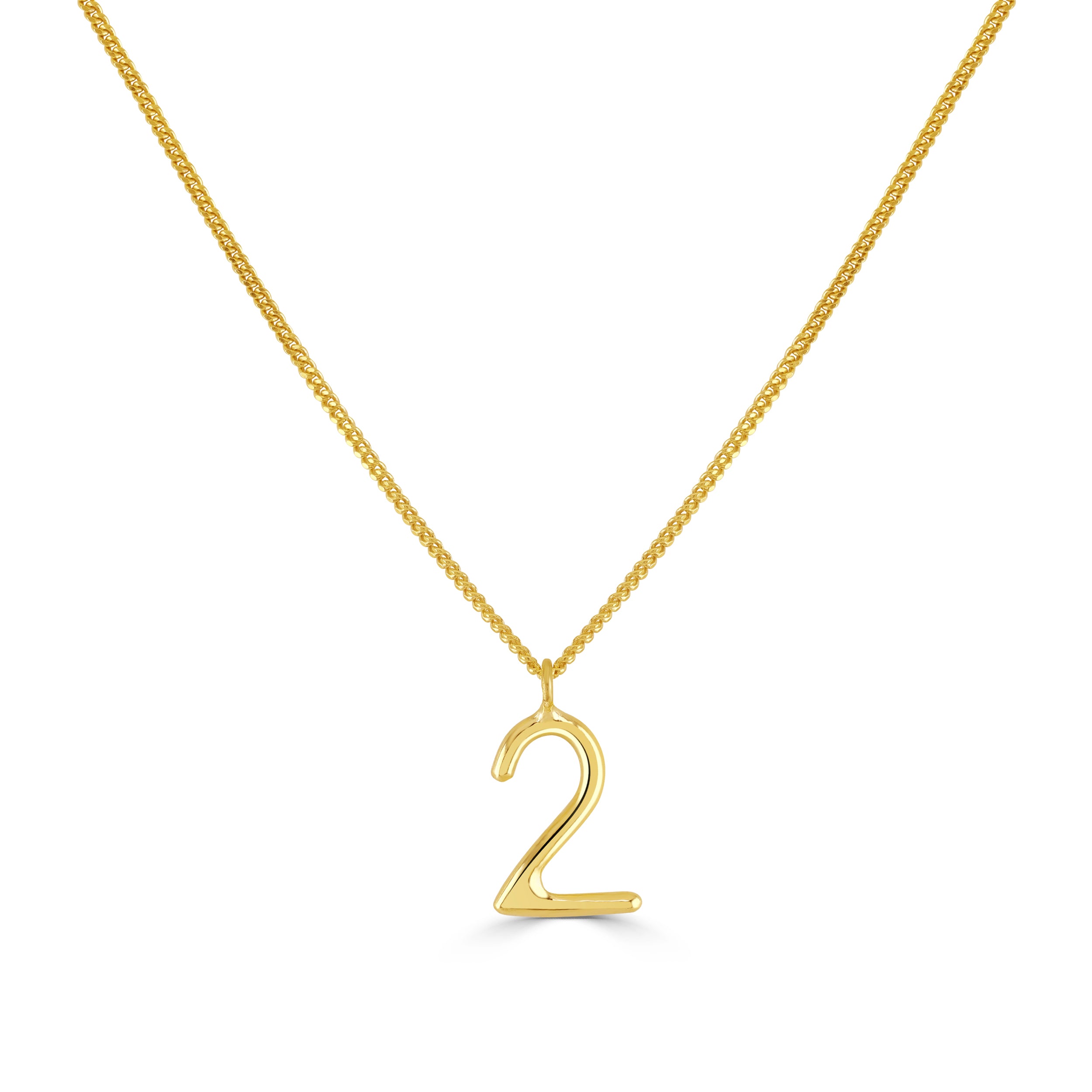 Gold Number 2 Necklace