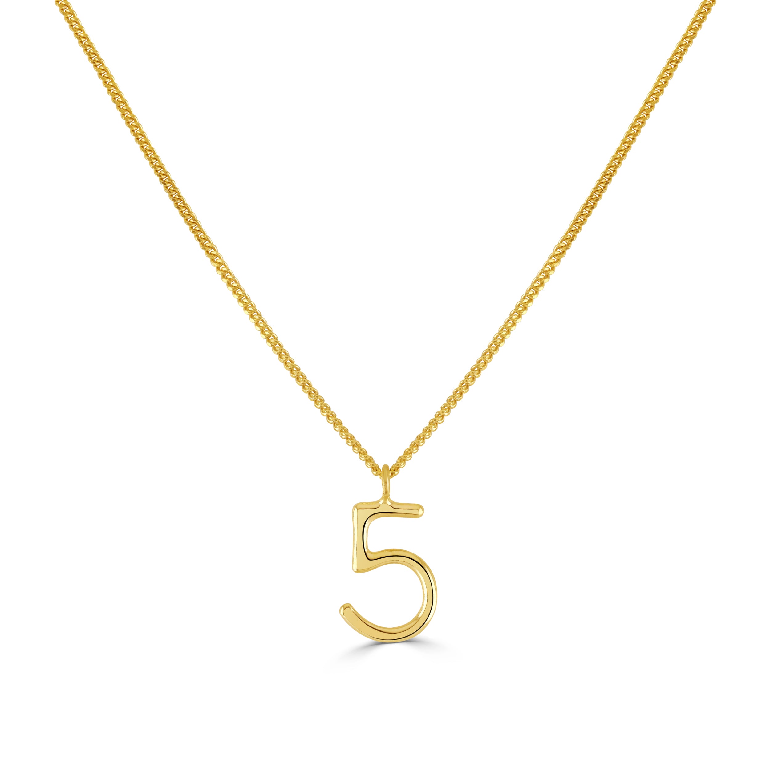 Gold Number 5 Necklace