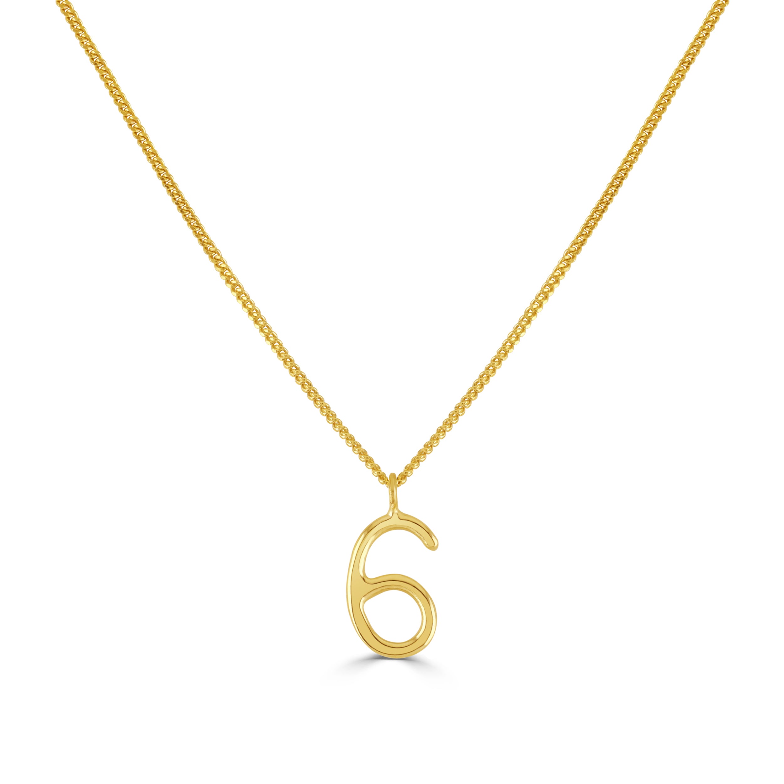 Gold Number 6 Necklace