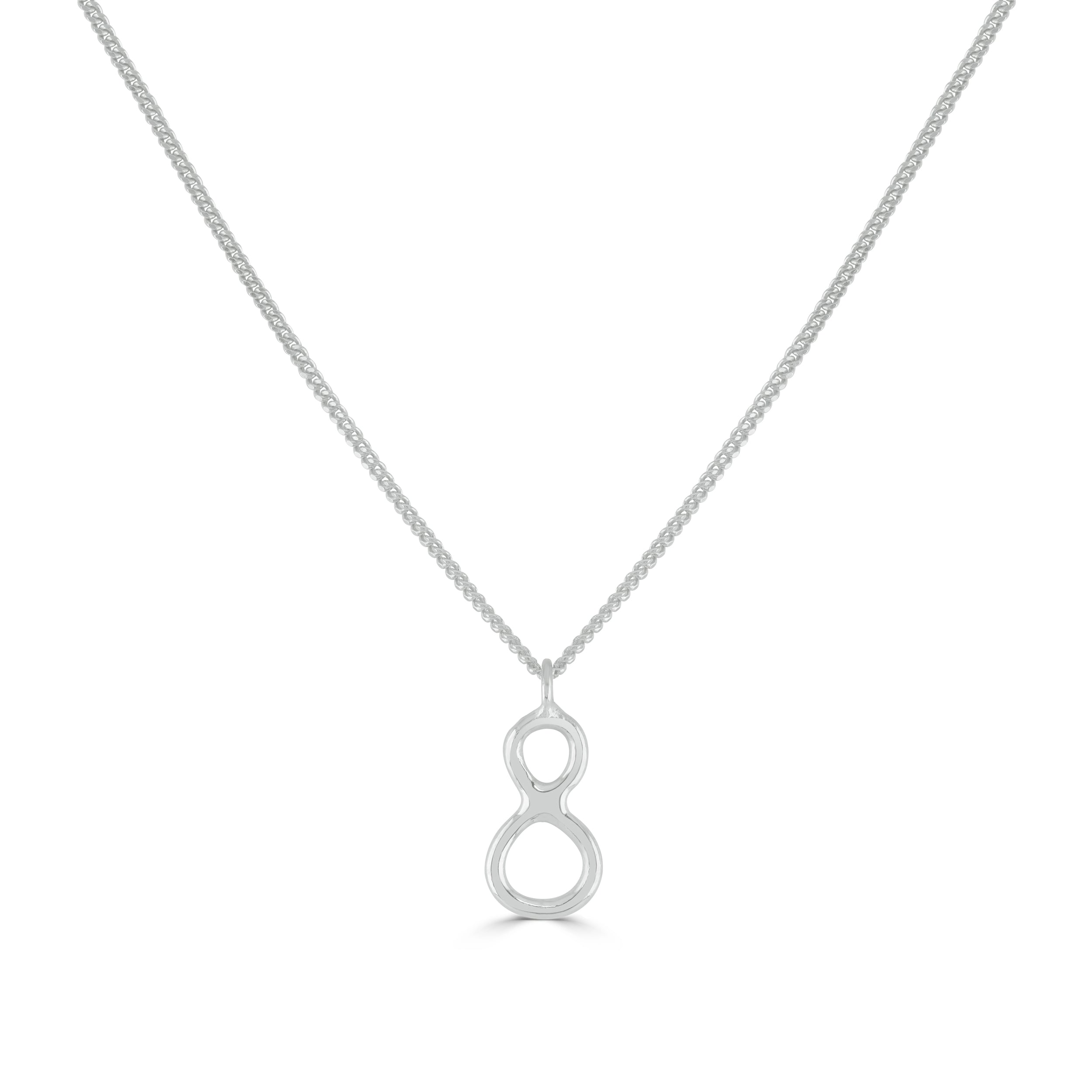 Silver Number 8 Necklace