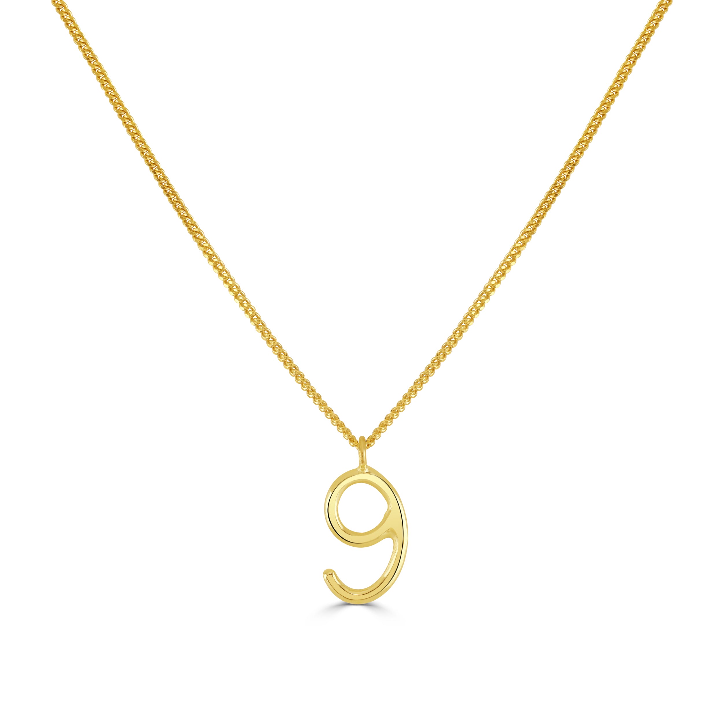 Gold Number 9 Necklace