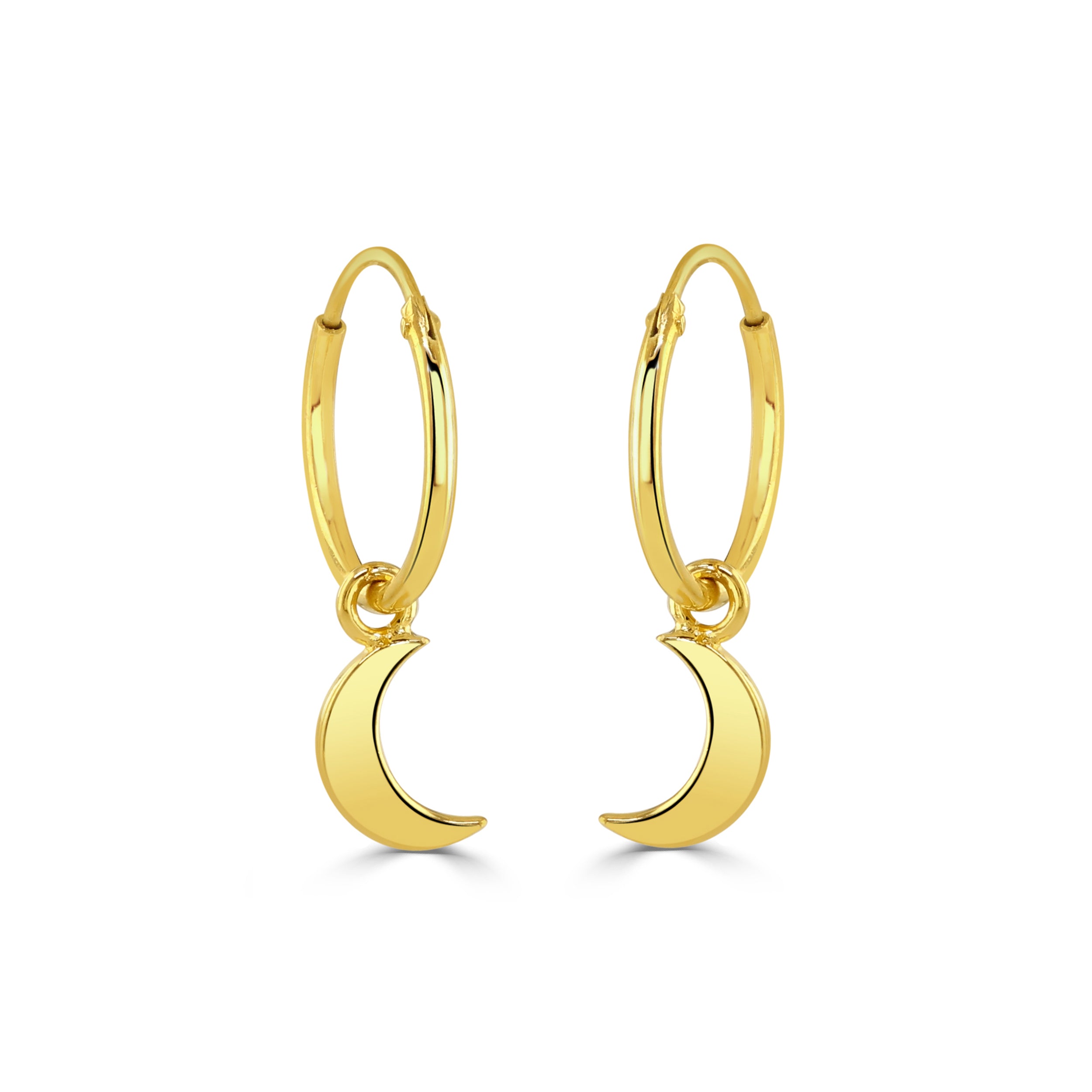 Gold moon hoop on sale earrings