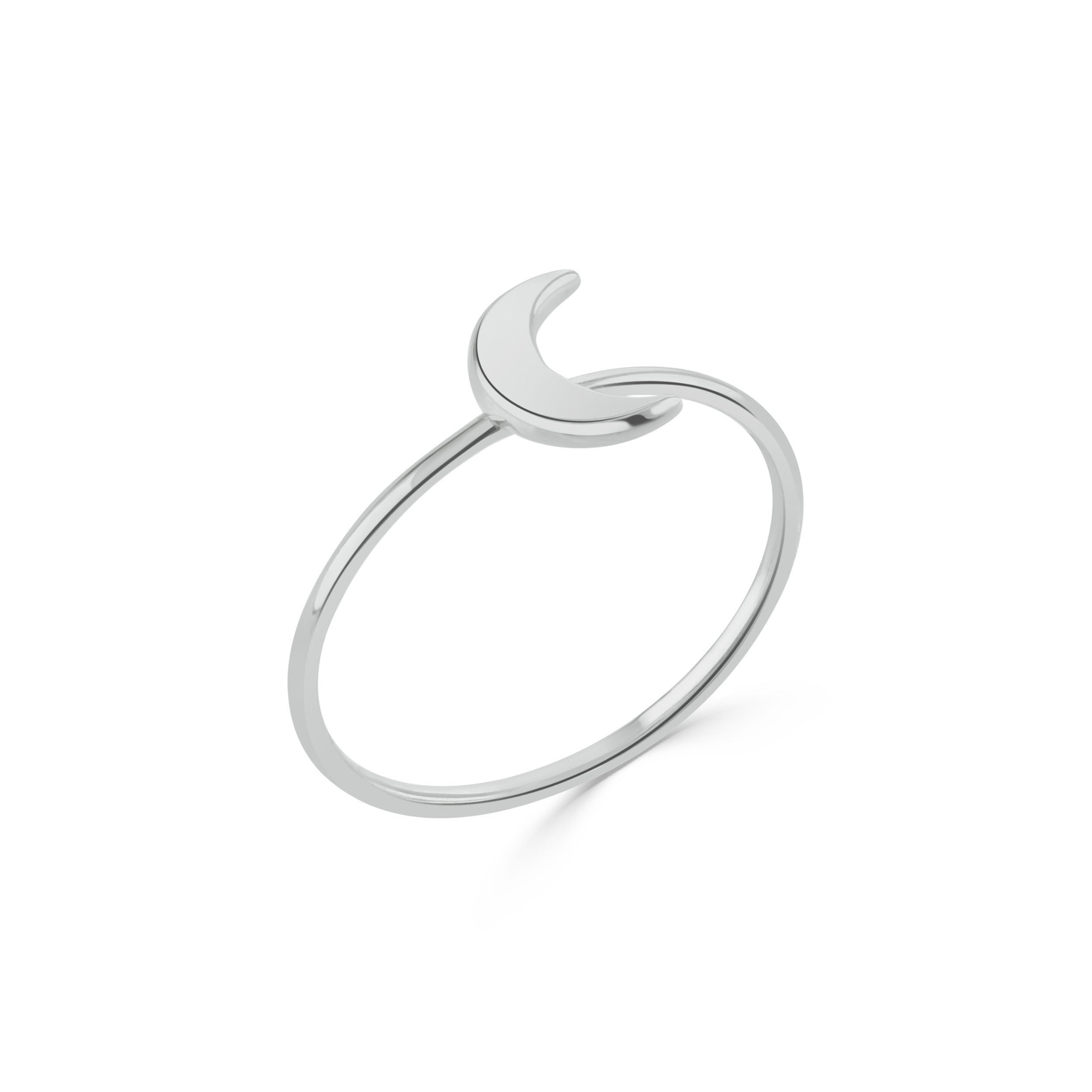 Silver Moon Stacking Ring