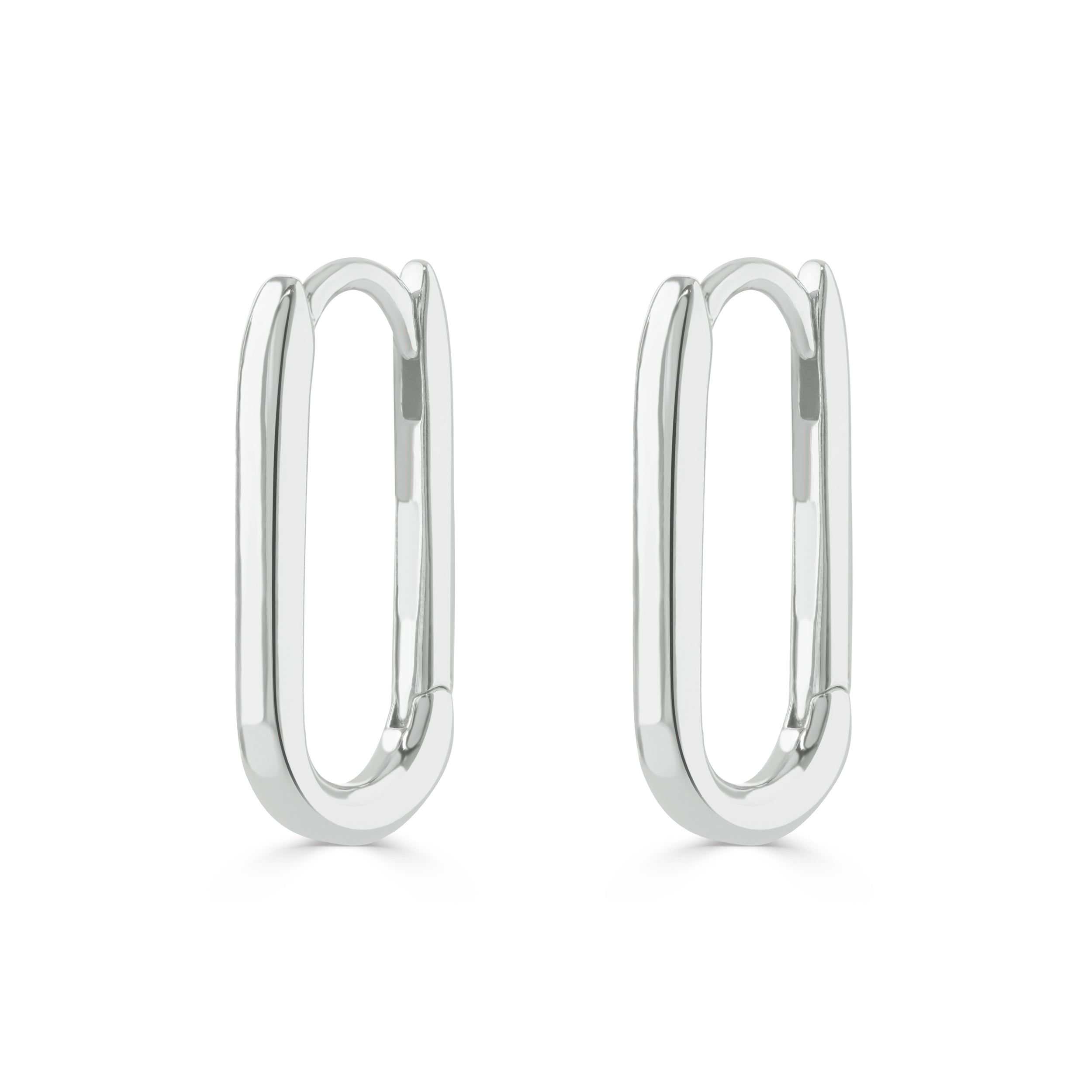 Silver LG Essentials Oval Huggie Hoop