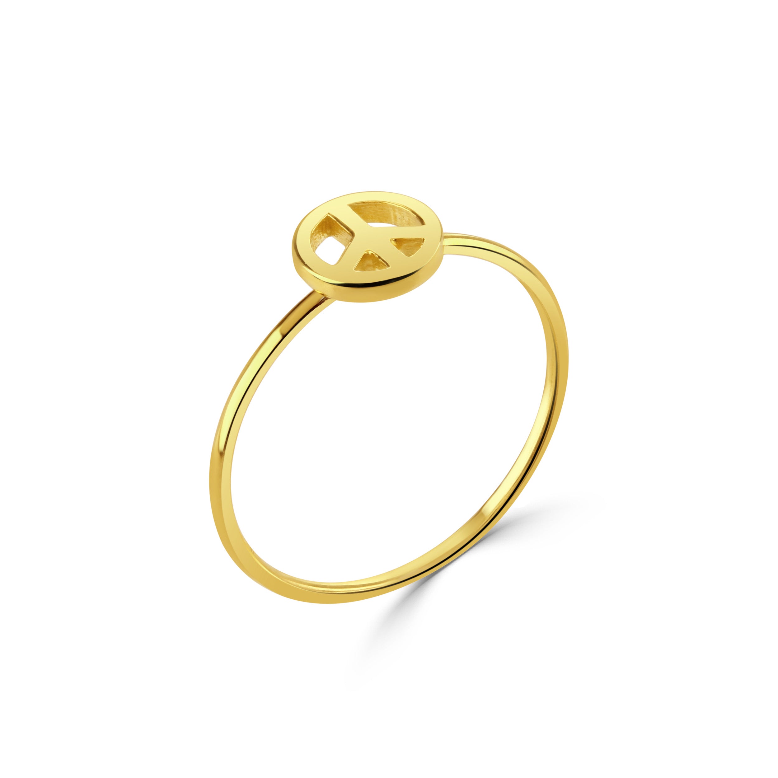 Gold Peace Stacking Ring