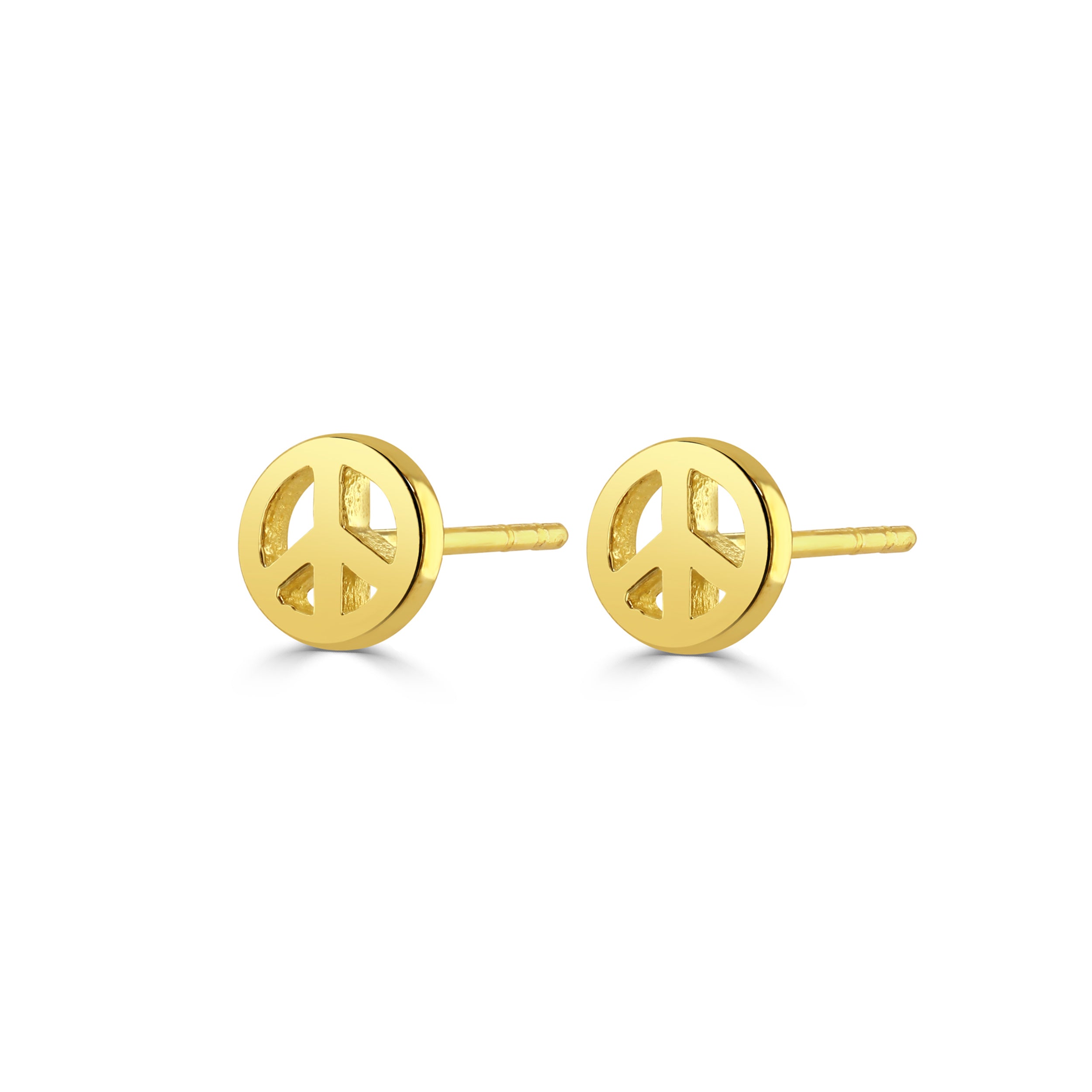 Gold Peace Stud Earrings