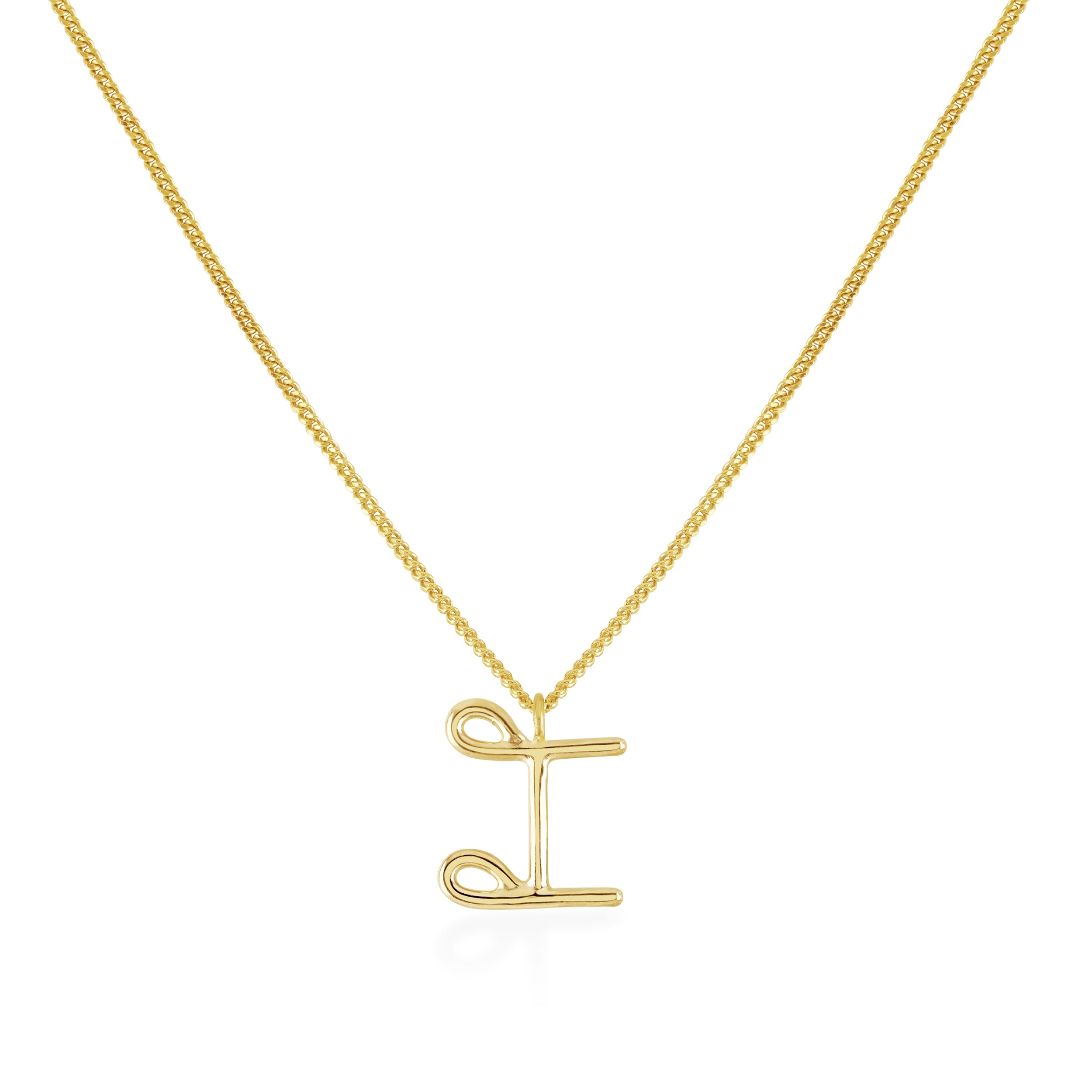 Personalised Initial Necklace Solid Yellow Gold