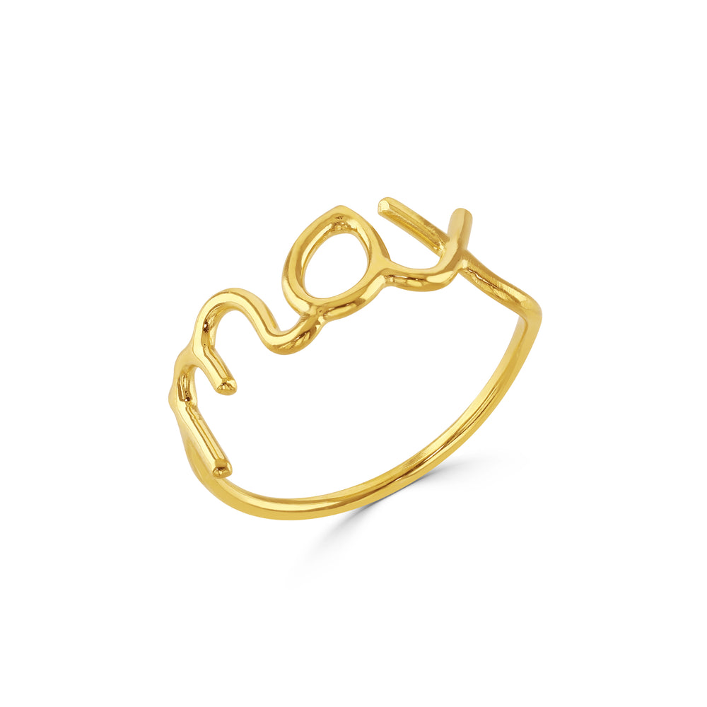Gold Written Personalised Ring