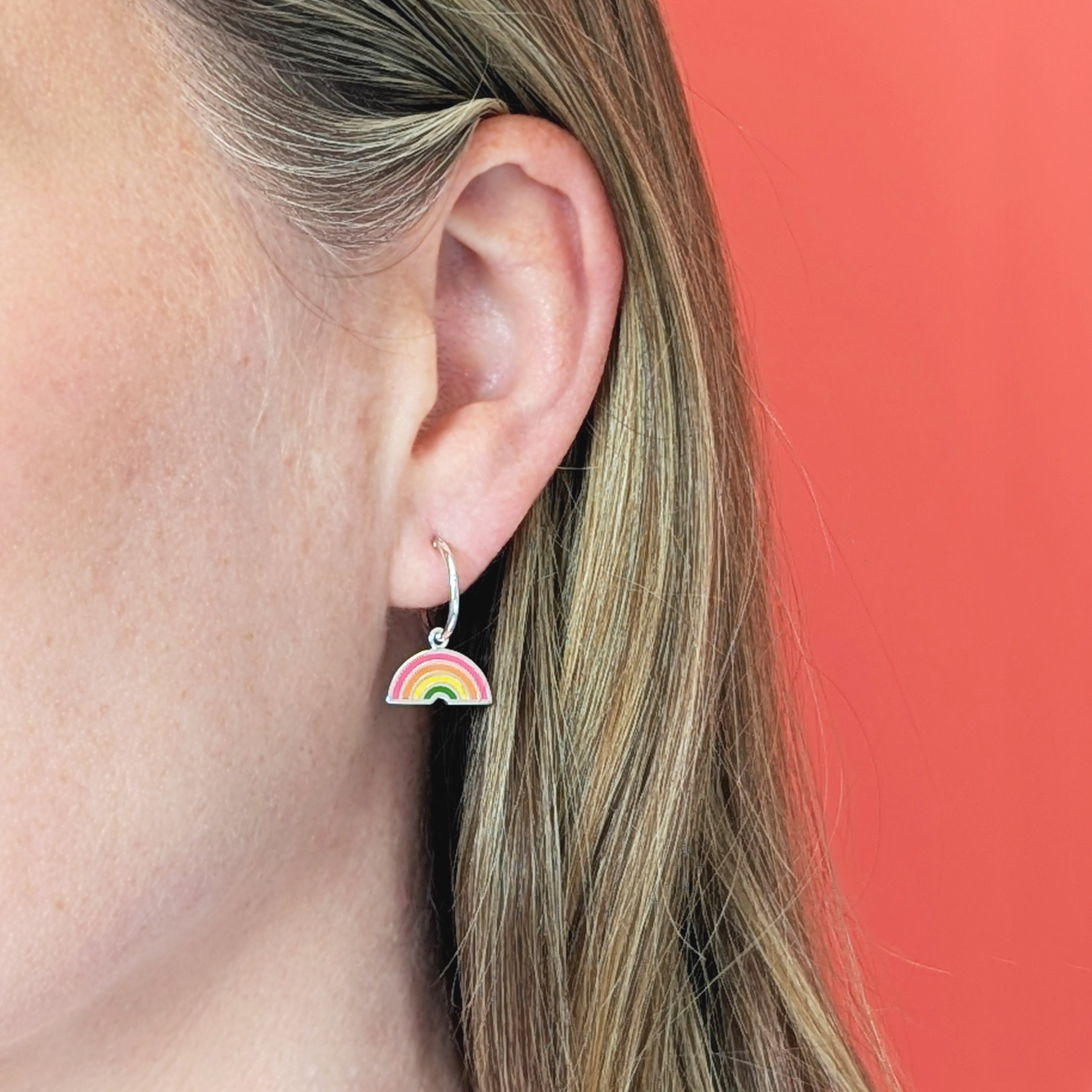 Gold Femme Rainbow Hoop Earrings