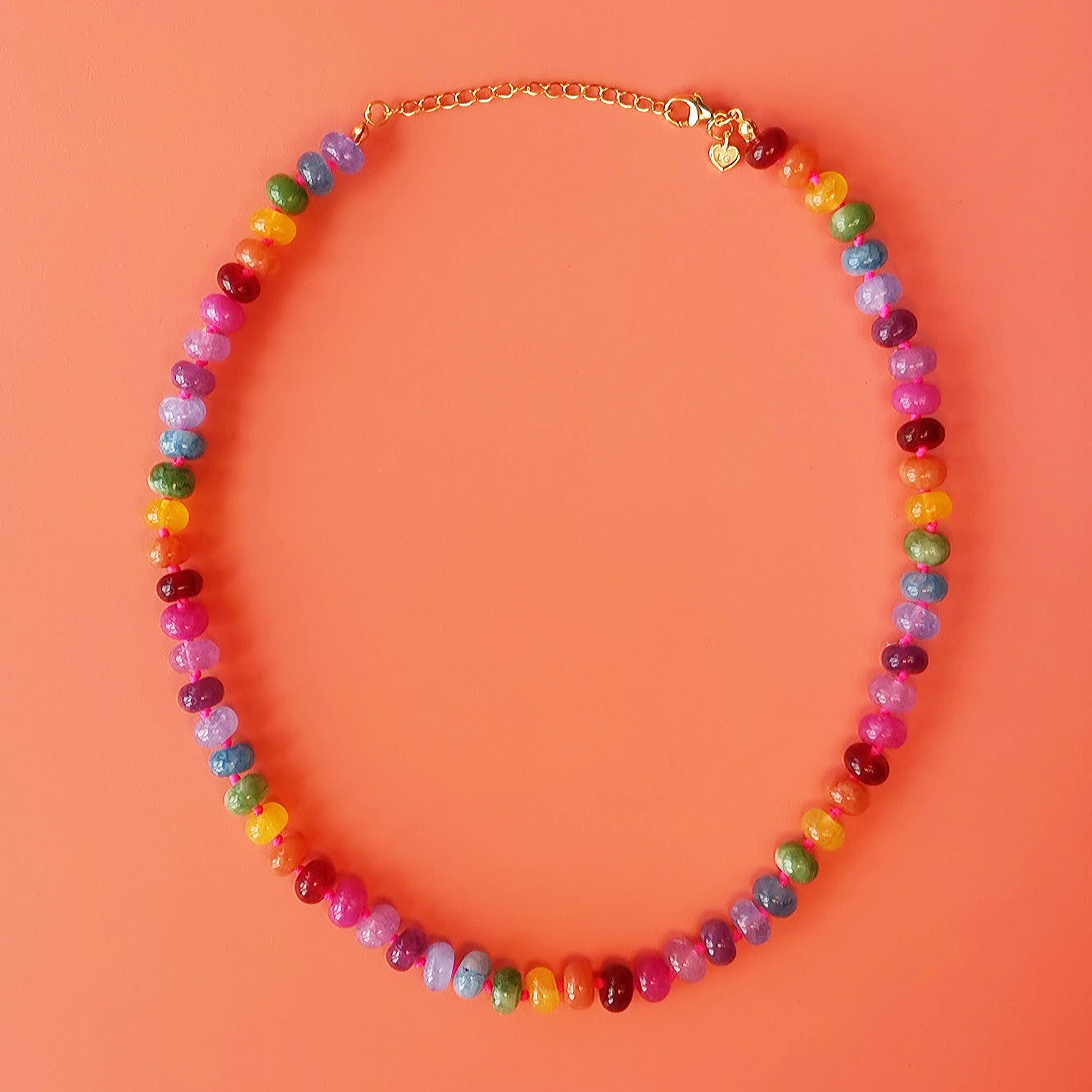 Colour Pop Rainbow Beaded Necklace